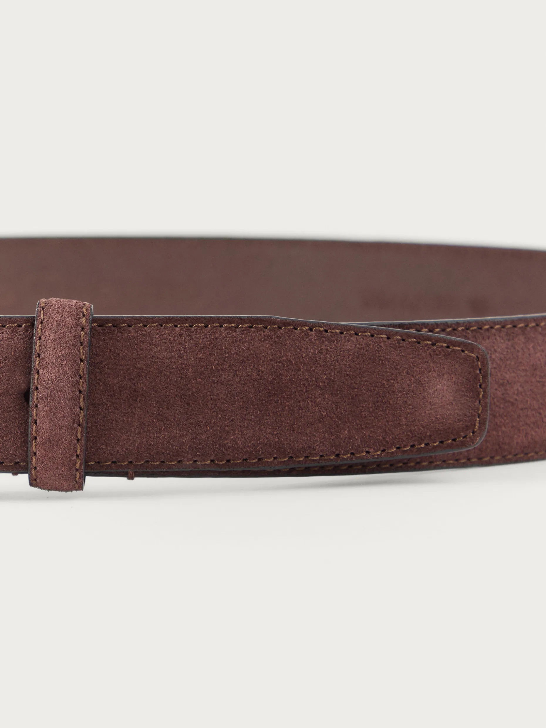 Cintura Elegante in Pelle Scamosciata Marrone Classico | Accessorio Moda Da Uomo | Alvaro Moreno