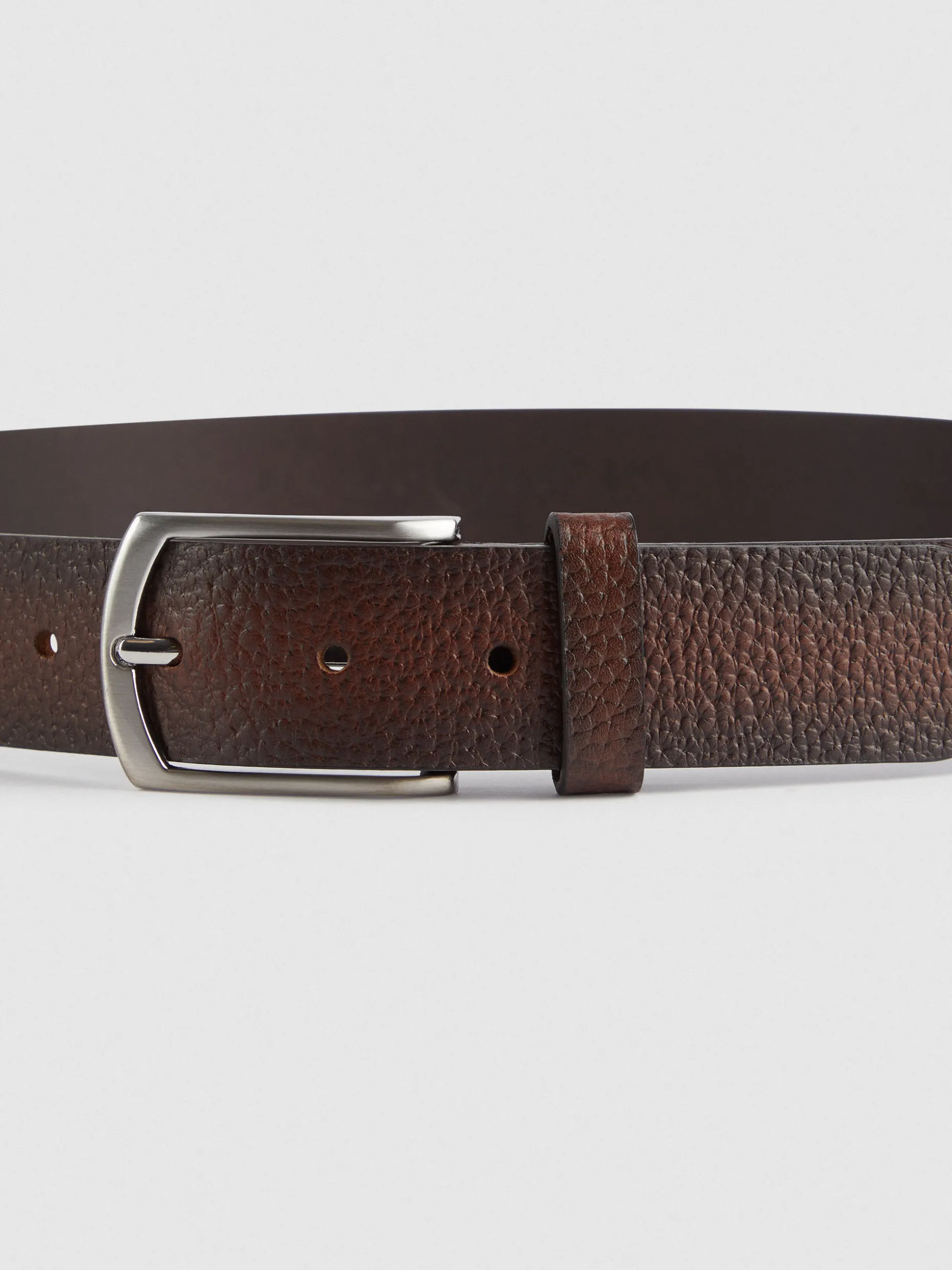Cintura in Pelle Grezza Marrone Scuro | Design Esclusivo Alvaro Moreno