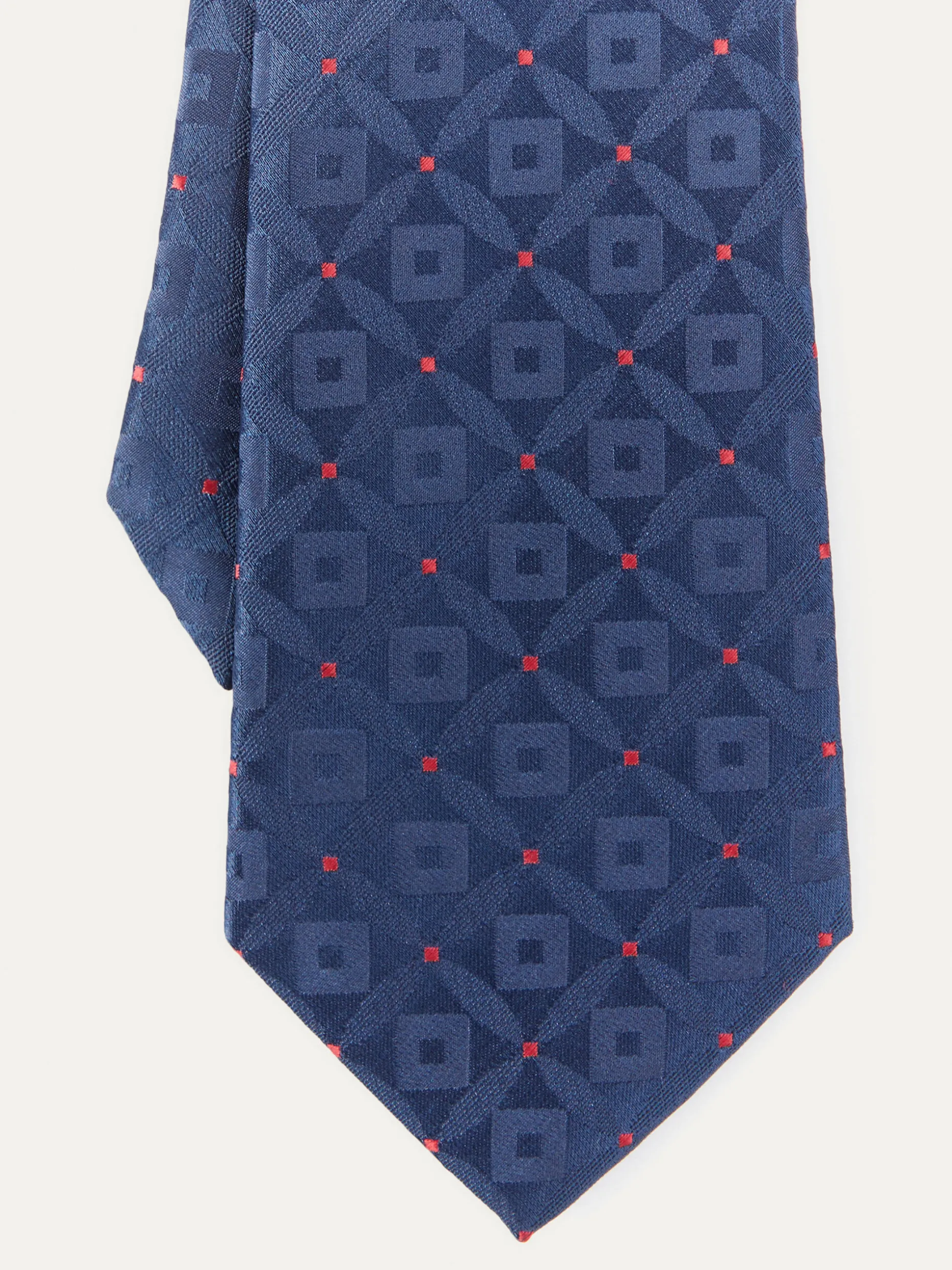 Elegante Corbatta Jacquard in Seta con Motivi Geometrici - Fatto a Mano da Alvaro Moreno 

（：，，，