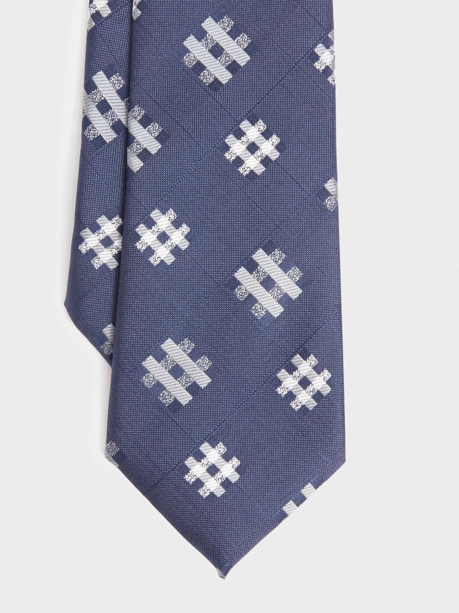Cravatta Jacquard in Seta Mista con Motivo Geometrico - Design Esclusivo di Alvaro Moreno Nuova Collezione
