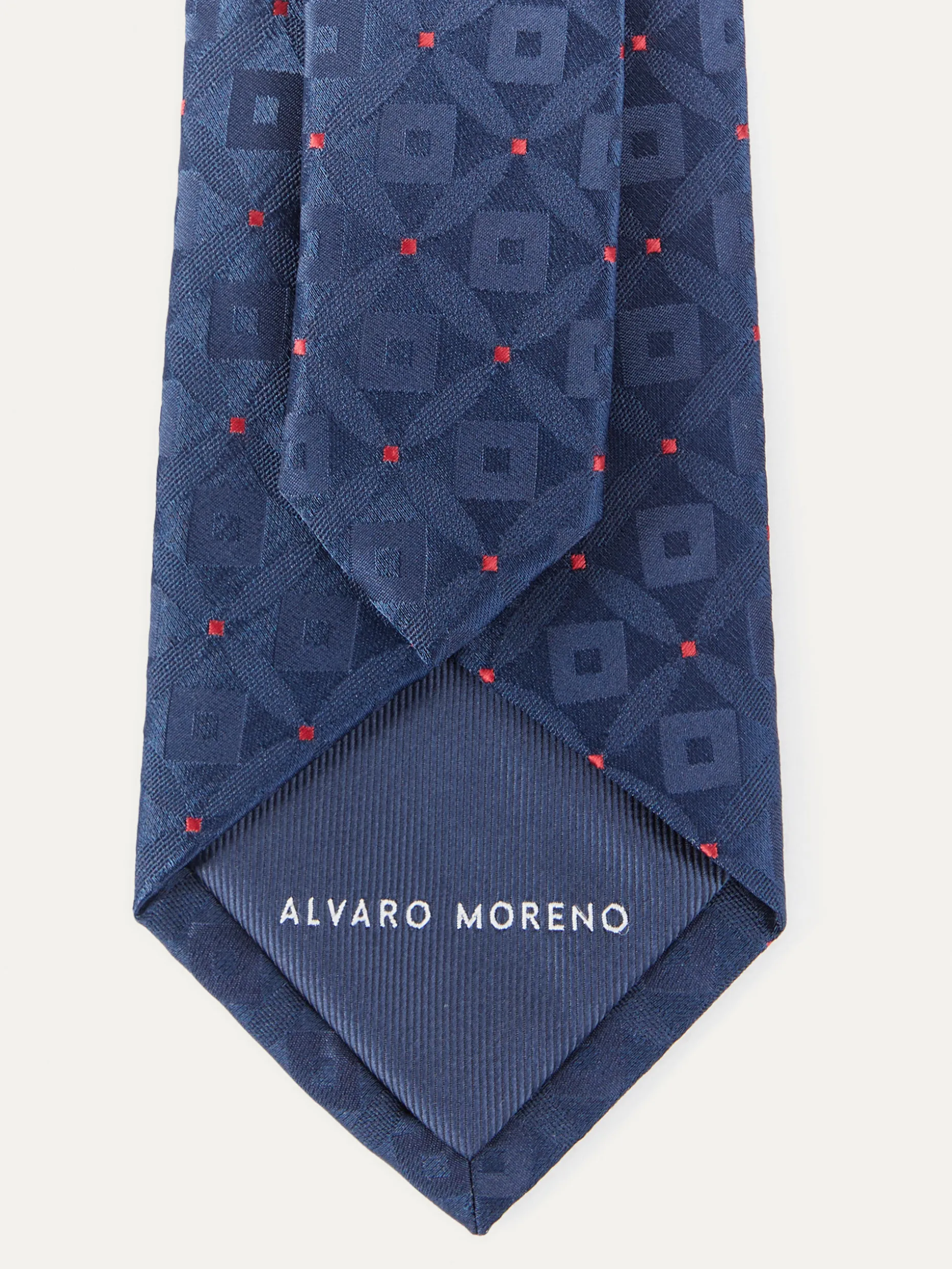 Elegante Corbatta Jacquard in Seta con Motivi Geometrici - Fatto a Mano da Alvaro Moreno 

（：，，，