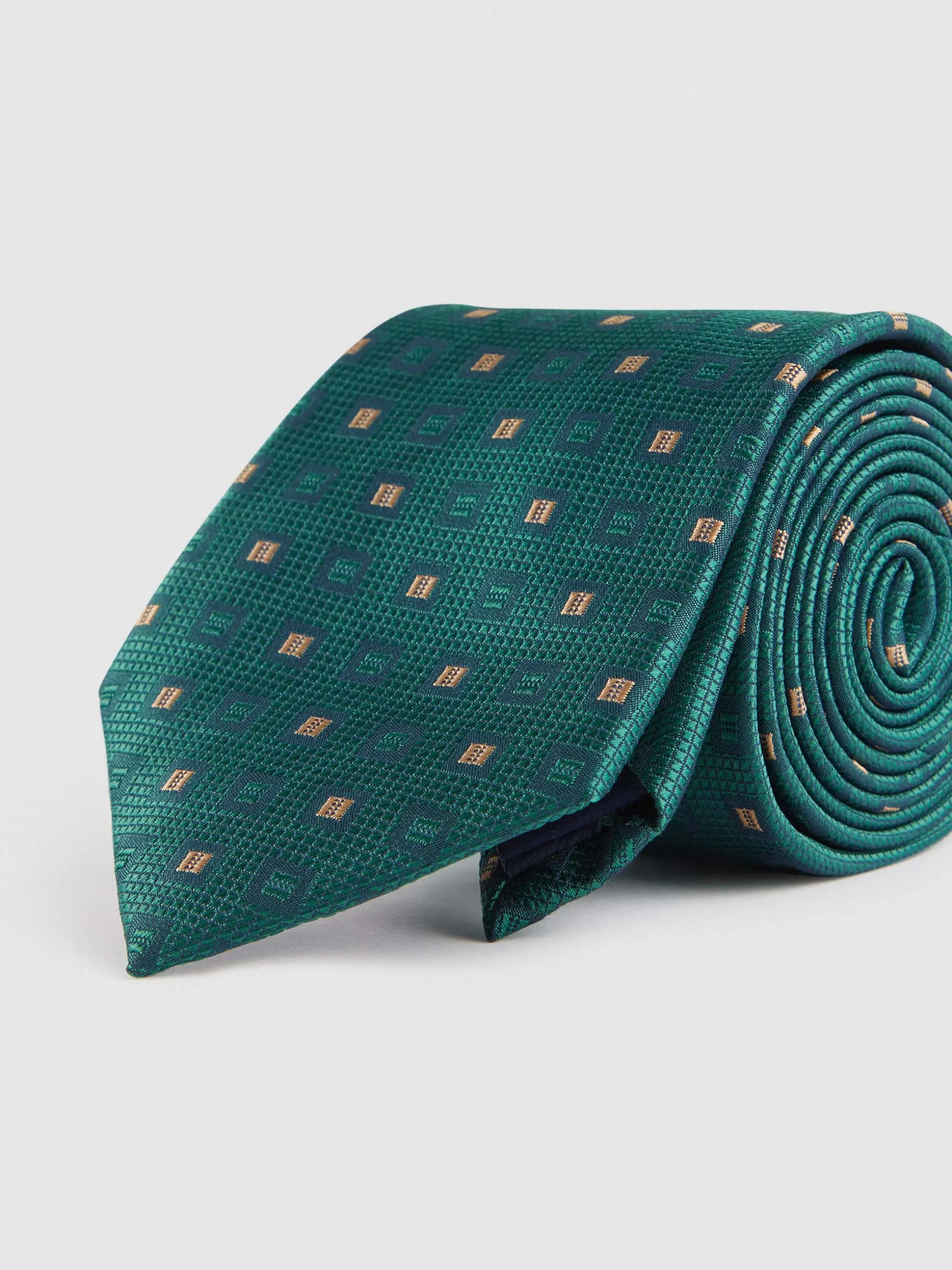 Cravatta Jacquard in Seta con Motivo Geometrico - Design Elegante di Álvaro Moreno per Stile Versatile