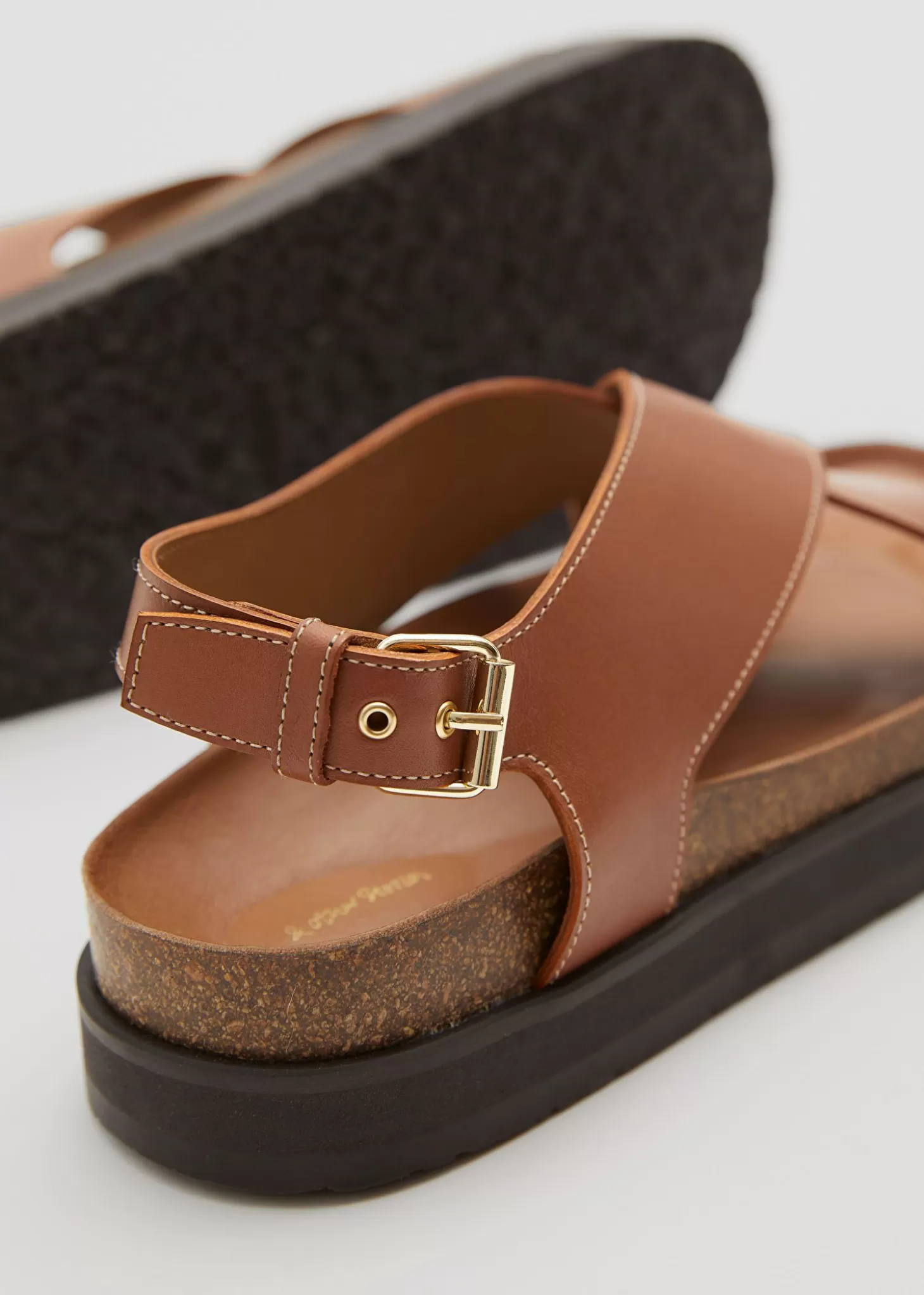 Sandali in pelle con intreccio elegante color cognac - New & Other Stories