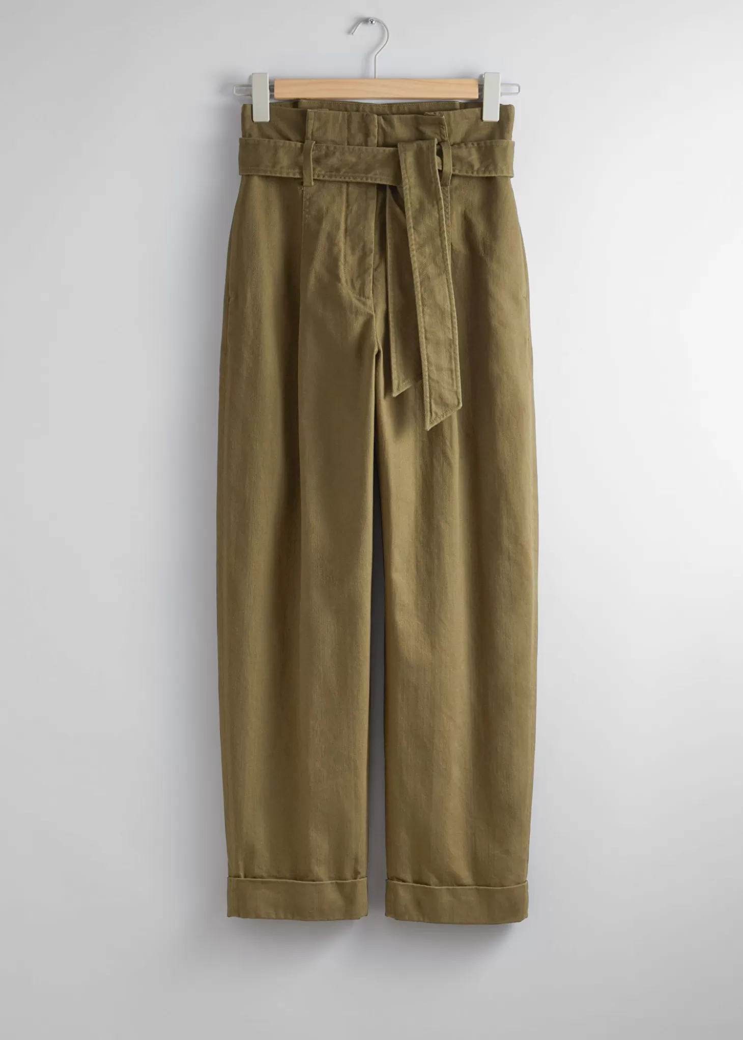 Pantaloni Other Stories a vita alta a sacchetto in tonalità kaki - Edizione limitata saldi