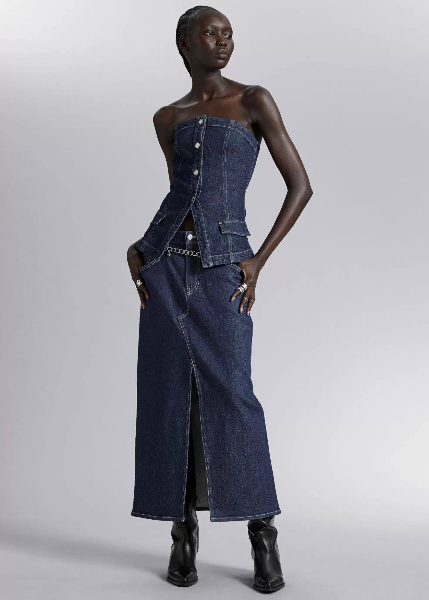 Canotta tubino in jeans blu notte con design essenziale - & Other Stories