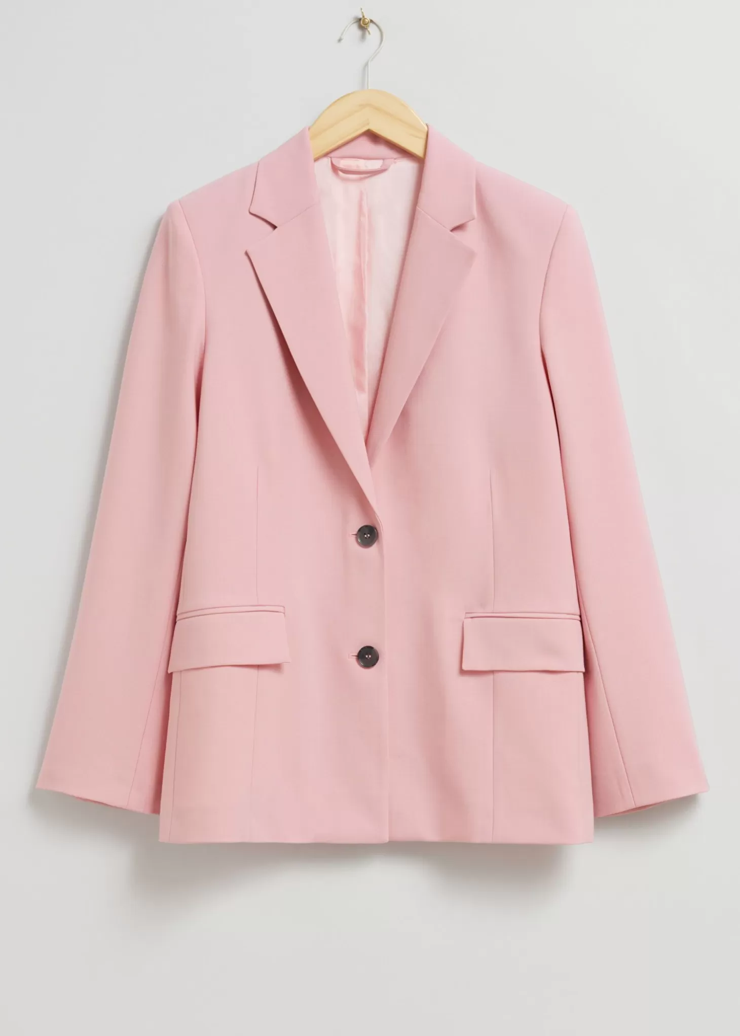 Blazer Elegante Online Stories - Giacca Tinta Rosa Chiaro con Design Minimalista