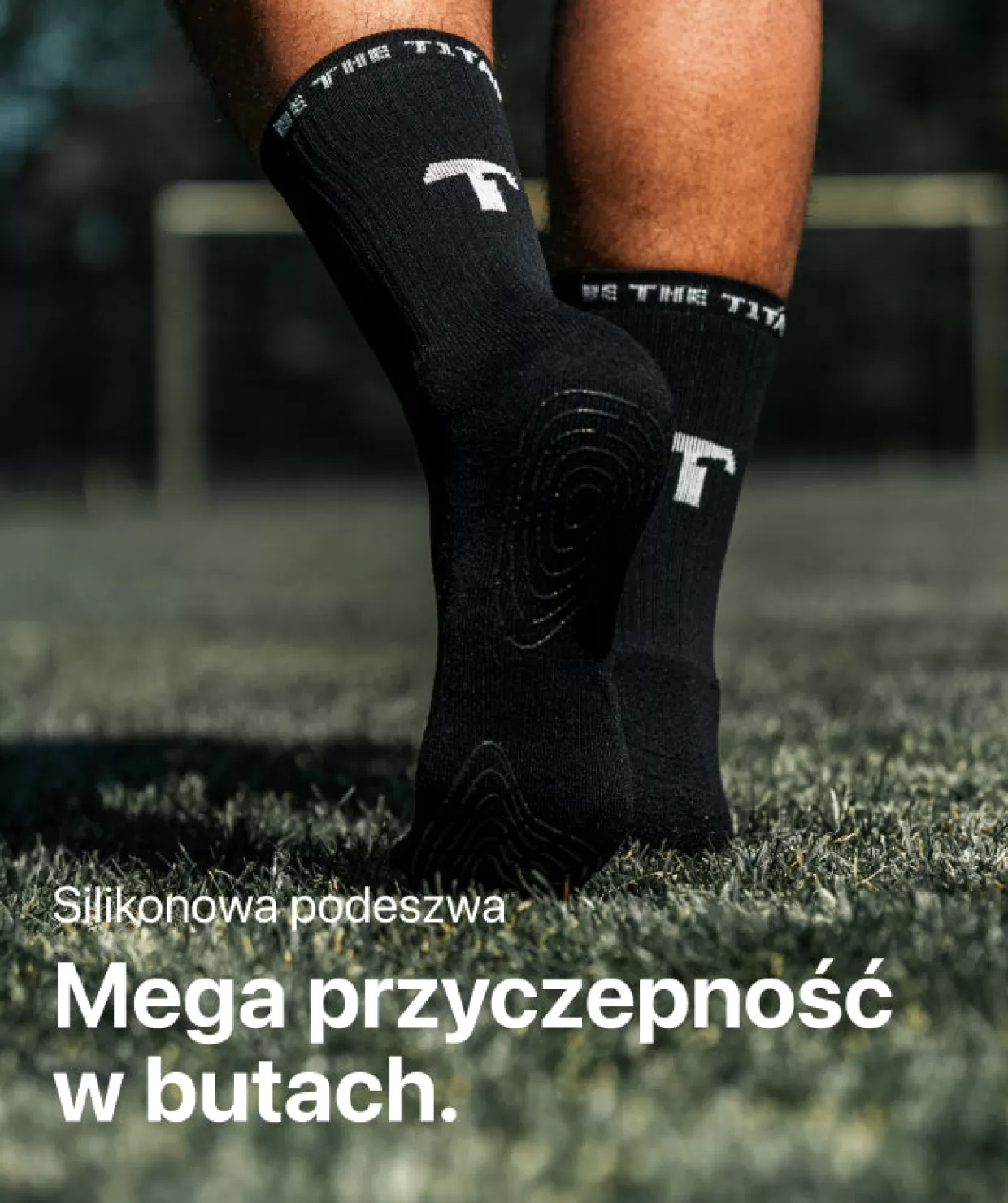 Calzini Sportivi Titan Grip Antiscivolo - Nero Opaco Con Tecnologia Massima Aderenza