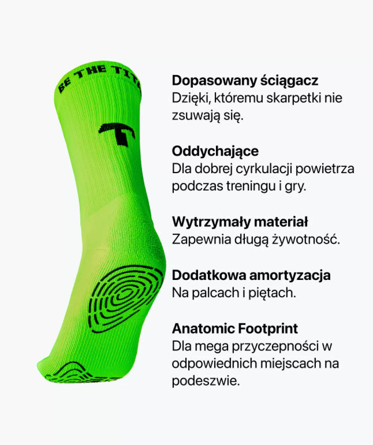 Calze Sportive Anti-Scivolo T1TAN - Verde Chiaro con Rinforzi ad Alta Presa, Ideali per Fitness e Allenamenti Intensi