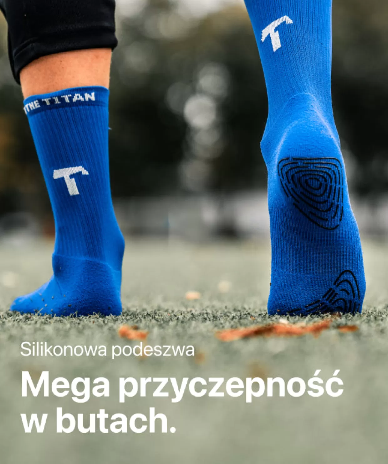 Calzini Sportivi T1TAN Grip con Presa Antiscivolo - Blu Elettrico per Allenamenti Intensi