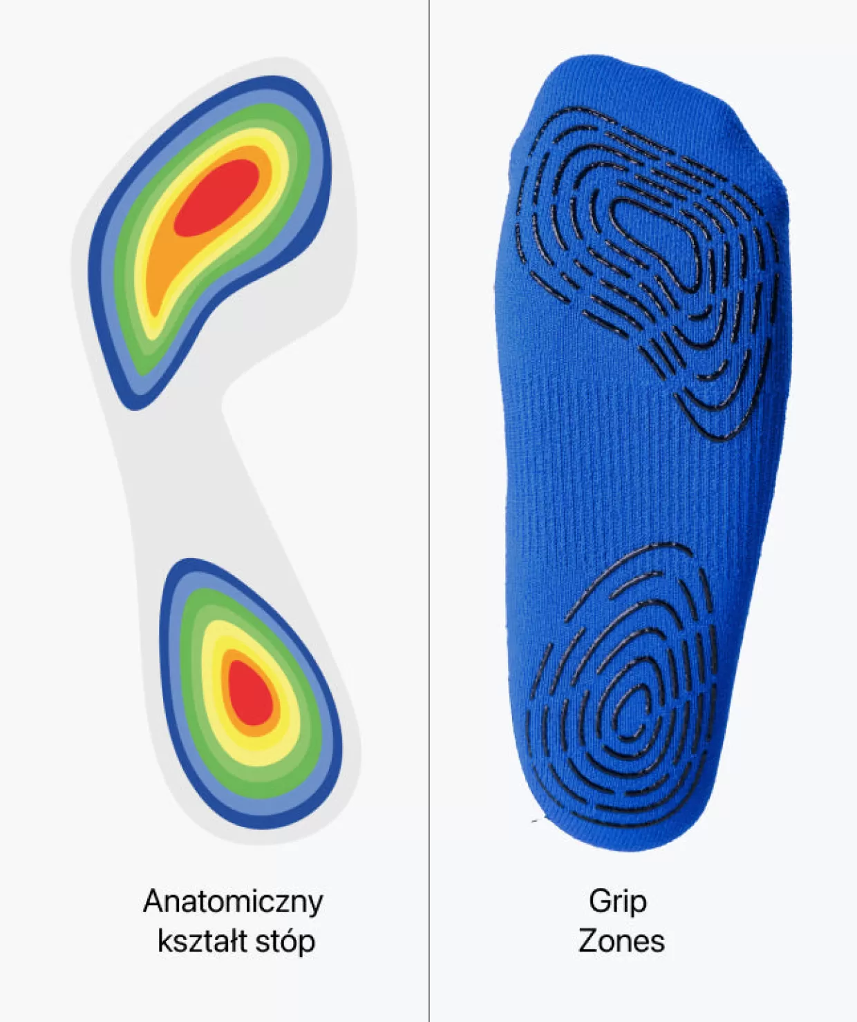 Calzini Sportivi T1TAN Grip con Presa Antiscivolo - Blu Elettrico per Allenamenti Intensi