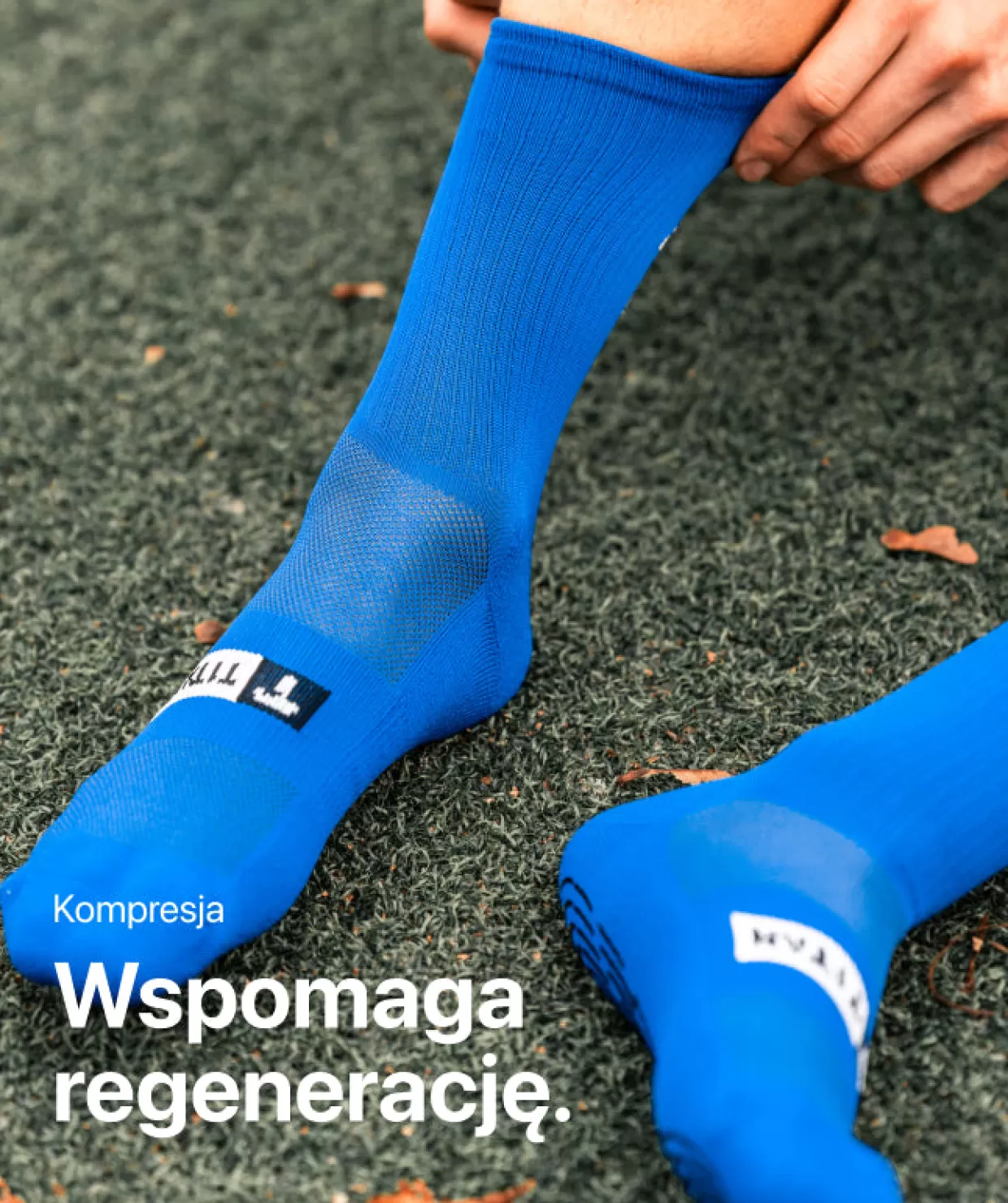Calzini Sportivi T1TAN Grip con Presa Antiscivolo - Blu Elettrico per Allenamenti Intensi