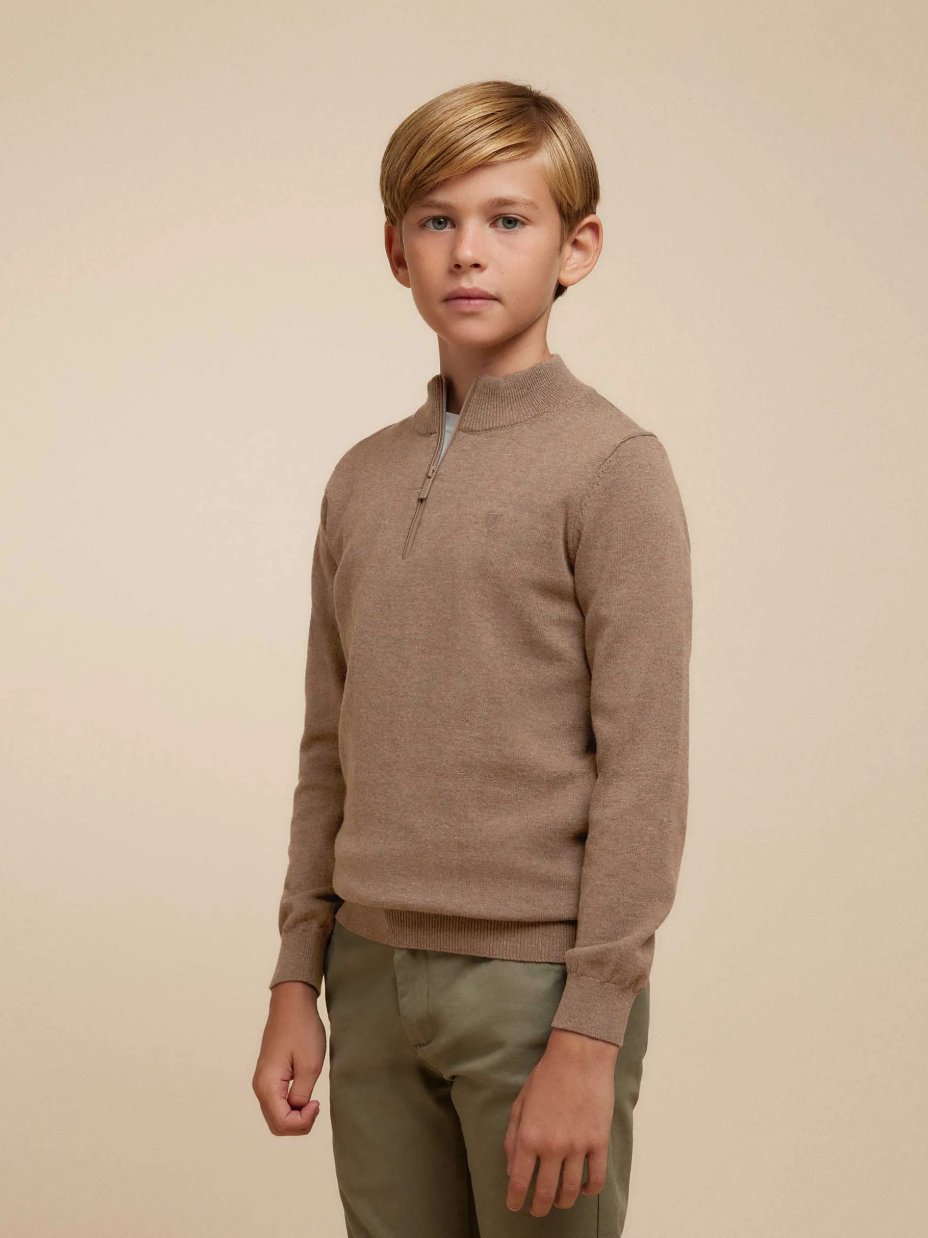 Felpa con Cappuccio Lorenzo per Bambini - Morbida Marrone Chiaro, Taglie Junior Offerta Imperdibile