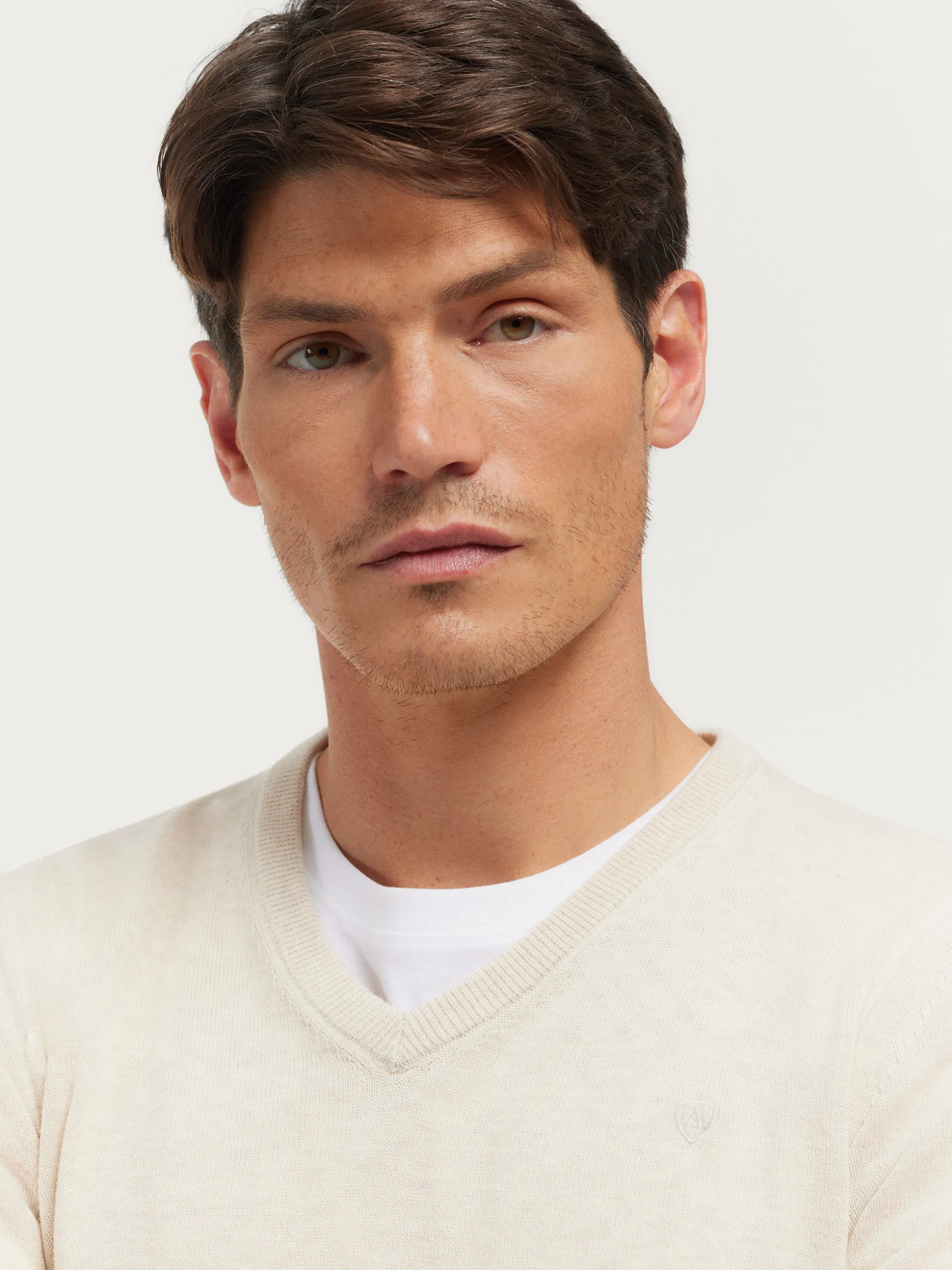 Maglia a Scollo V in Jersey Morbido - Stile Contemporaneo di Alvaro Moreno