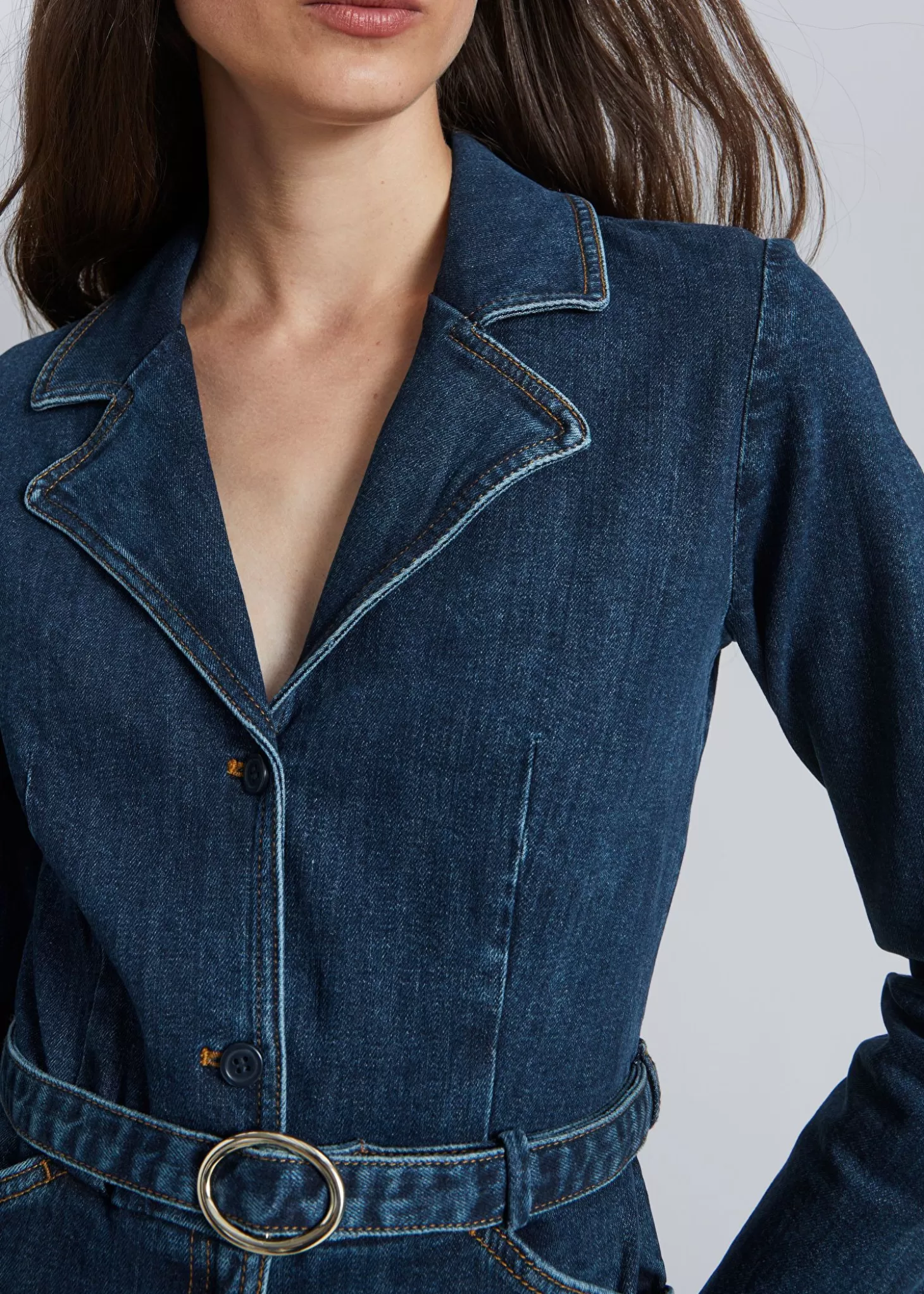 Tuta in Denim con Cintura in Vita - Blu Scuro Taglia Media | & Other Stories