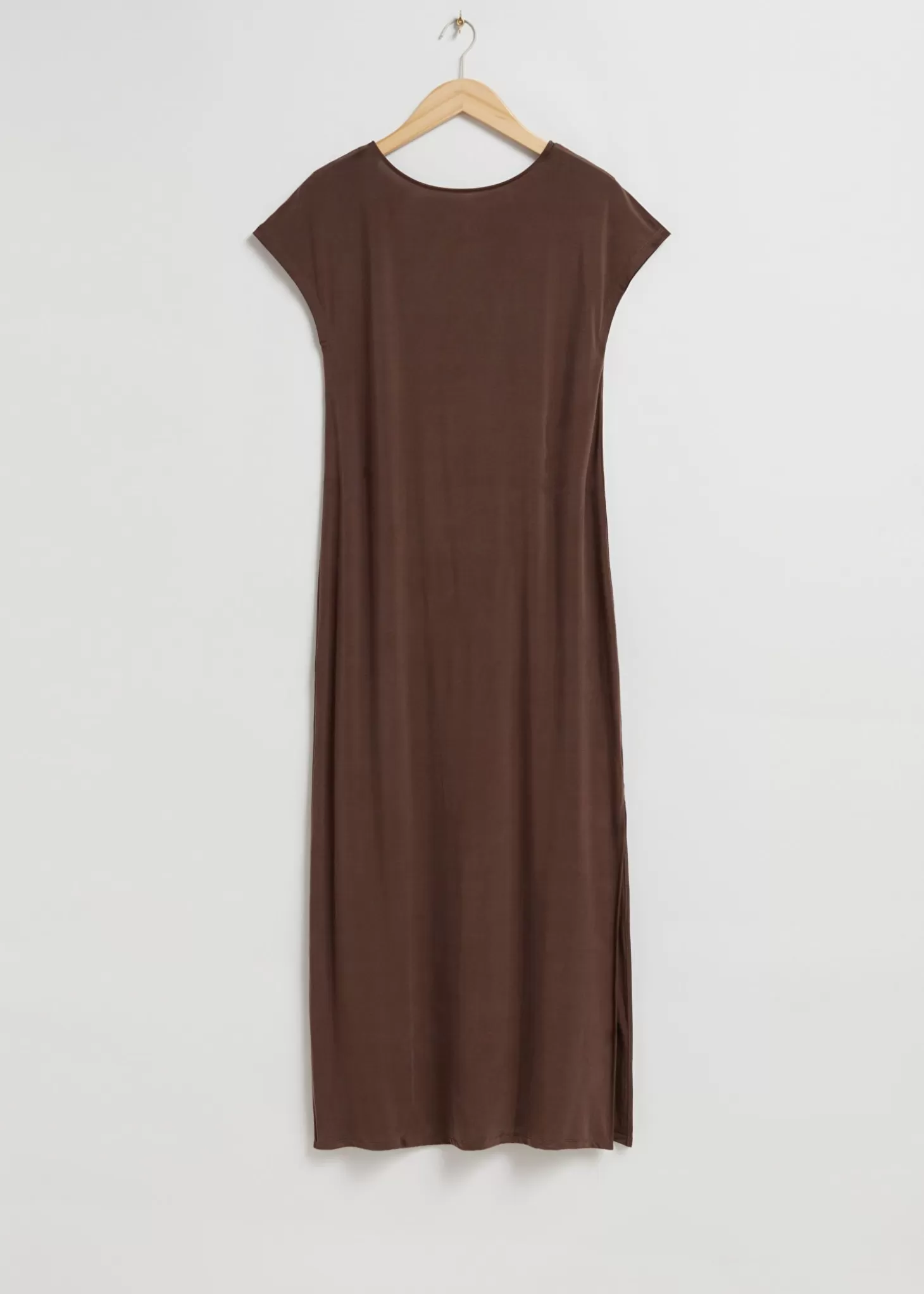 Vestito Comodo in Viscosa Jersey con Design Minimal – Tonalità Borgogna Scuro