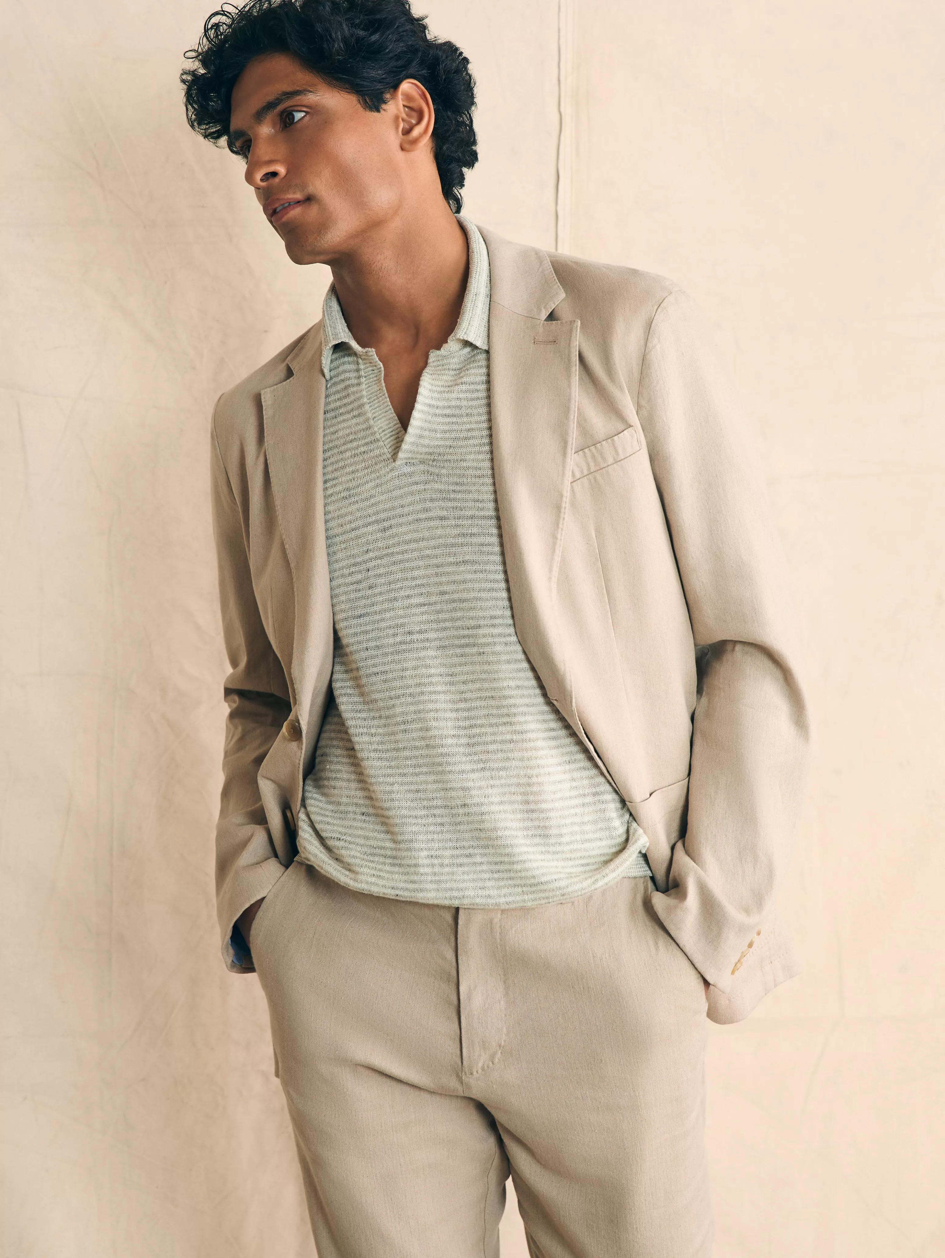 Faherty Brand - Giacca in Lino Elasticizzata Dynamico, Confortevole ed Elegante per l'Estate 2024 - Stile Senza Tempo con Design Respirante
