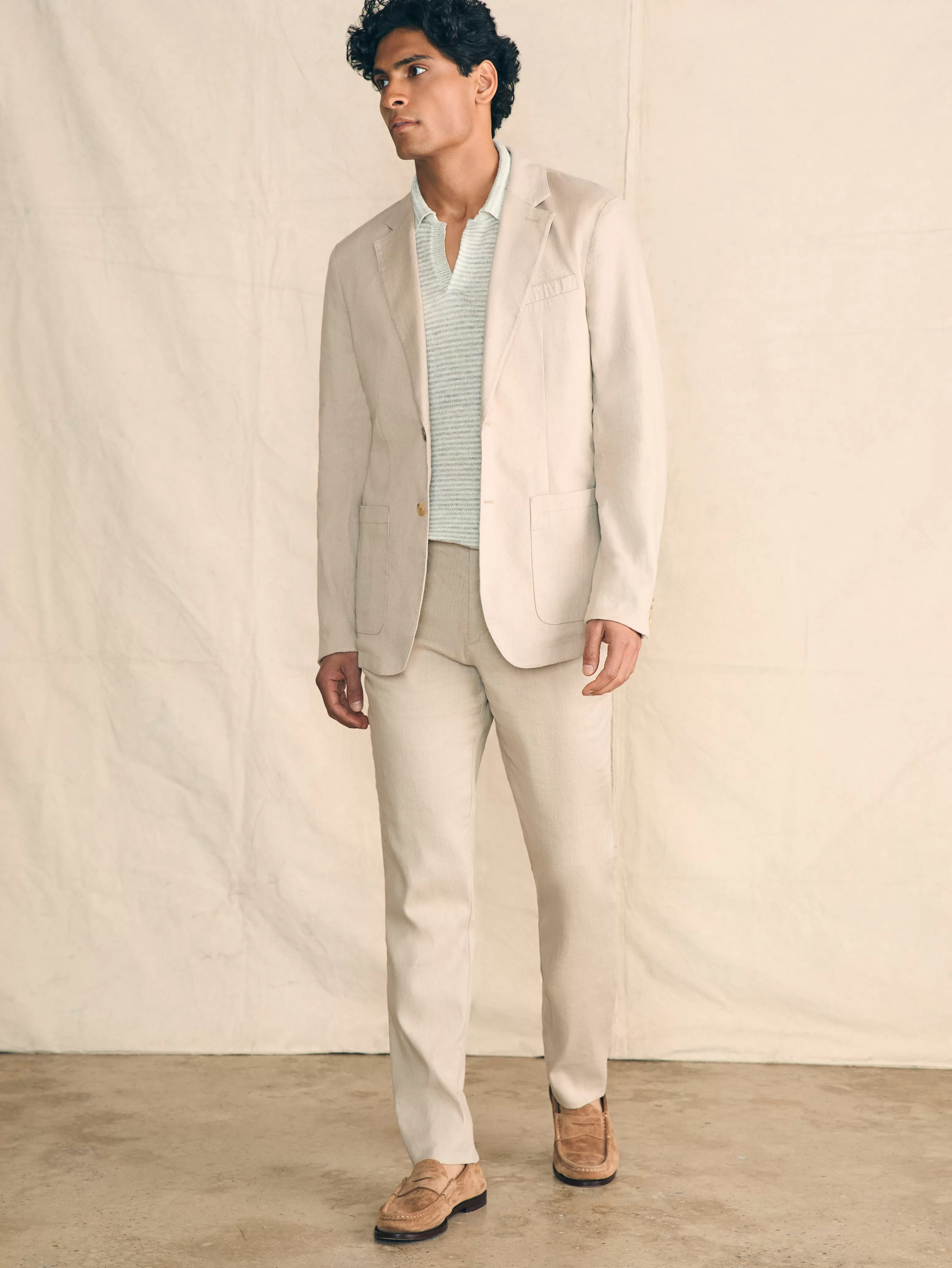 Faherty Brand - Giacca in Lino Elasticizzata Dynamico, Confortevole ed Elegante per l'Estate 2024 - Stile Senza Tempo con Design Respirante