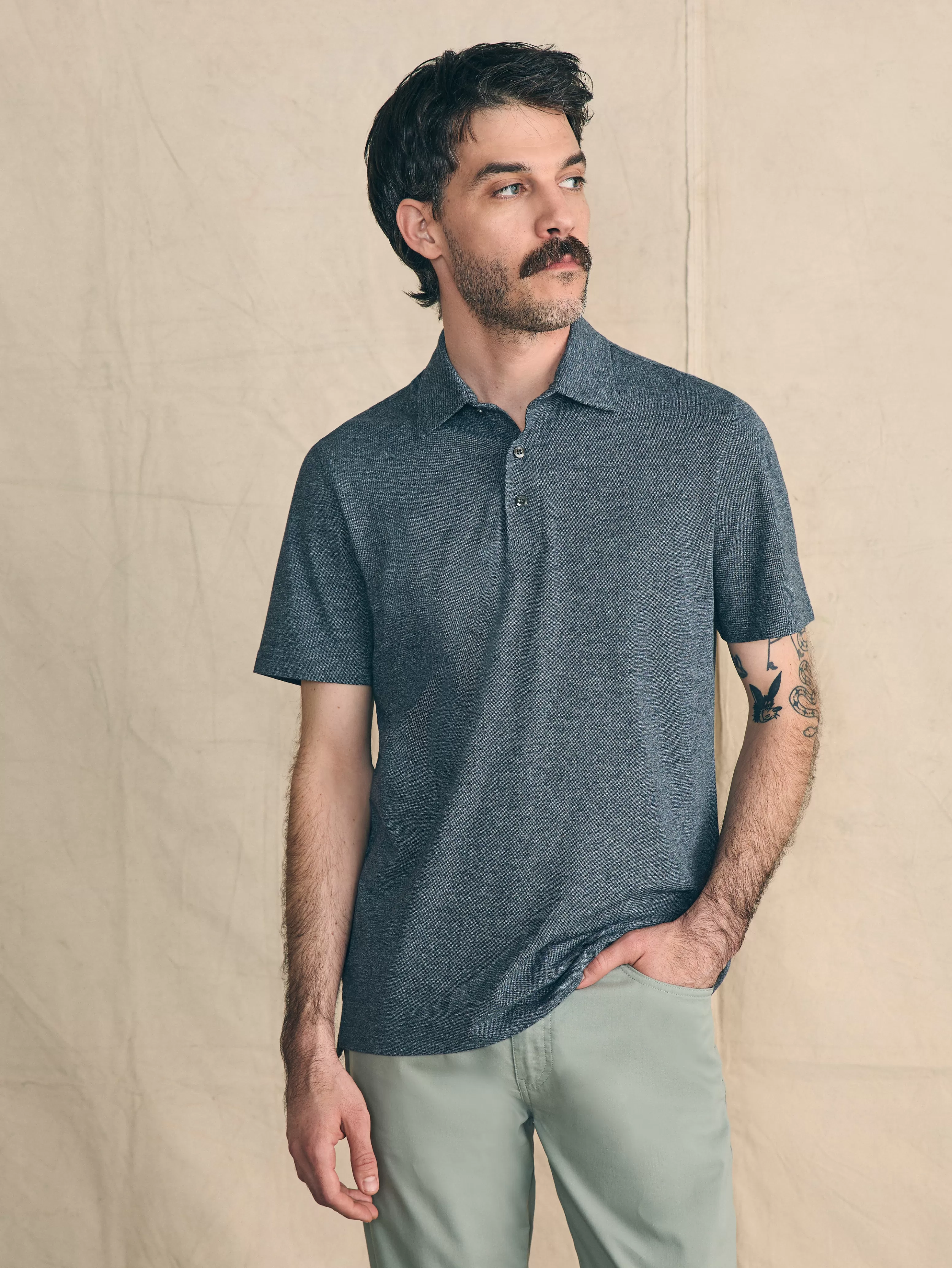 Maglietta Polo Manica Corta in Piquet - Ultimi Pezzi Collezione Movement™ con Sconto Speciale da Faherty