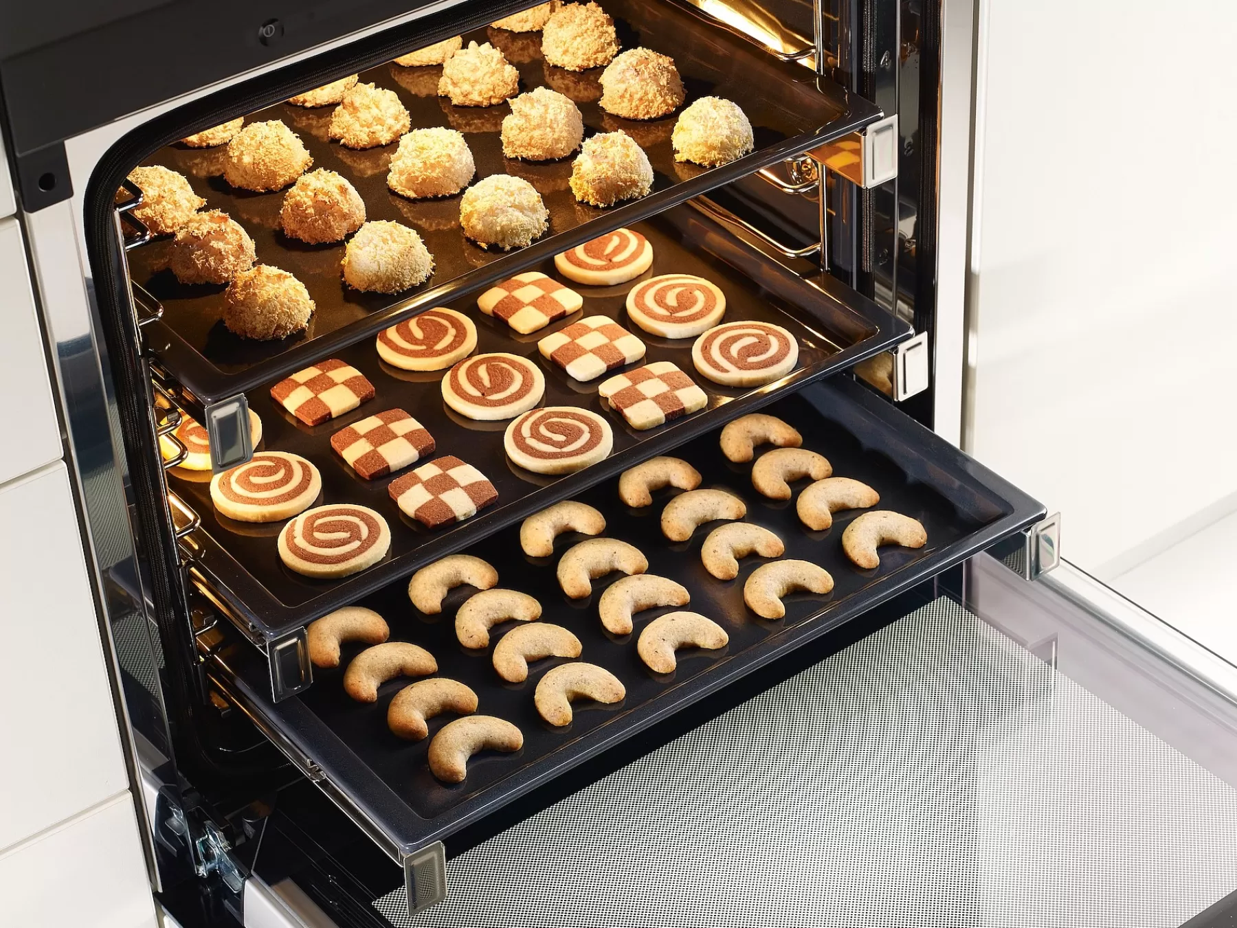 Miele Accessori Cucina Professionali - Guide Telescopiche Flexiclip con Sistema Autopulente Integrato, Ad Estensione Regolabile