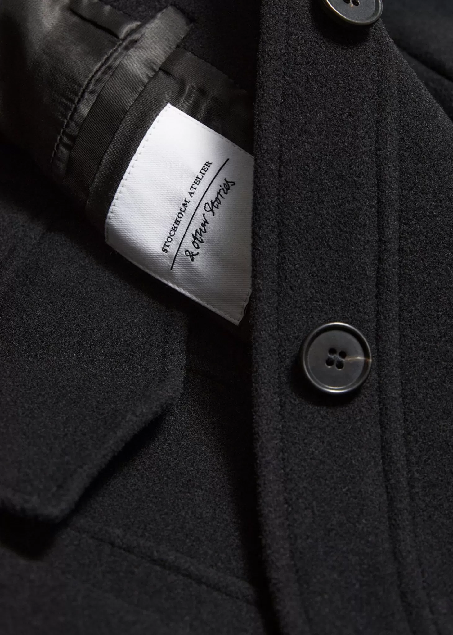 Giacca Oversize in Misto Lana Elegante - & Other Stories, Confortevole e Alla Moda in Tinta Unica Nera