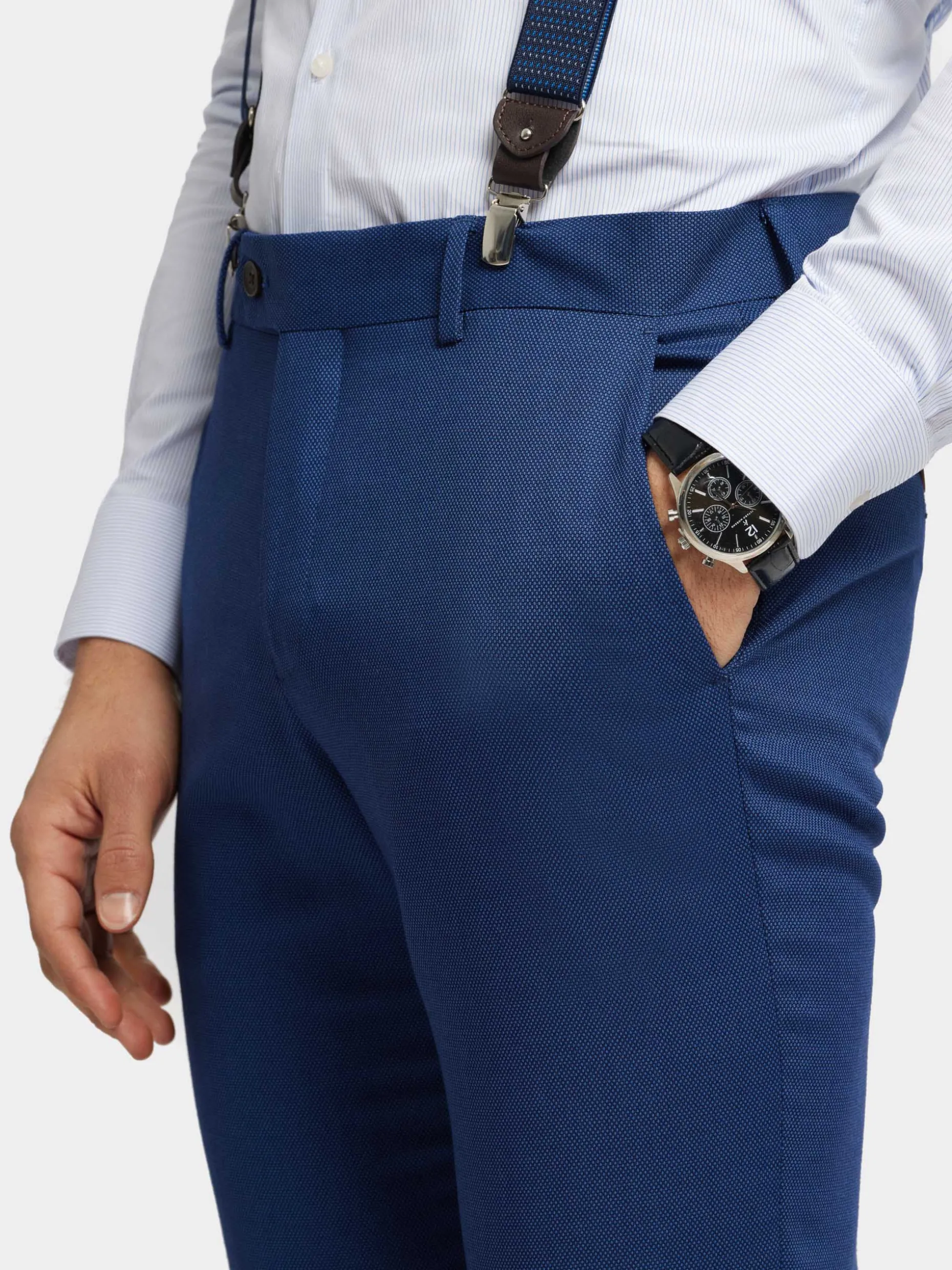 Pantaloni Uomo in Tessuto Bird's Eye - Design Moderno e Confortevole | Saldi Estivi Alvaro Moreno 2024