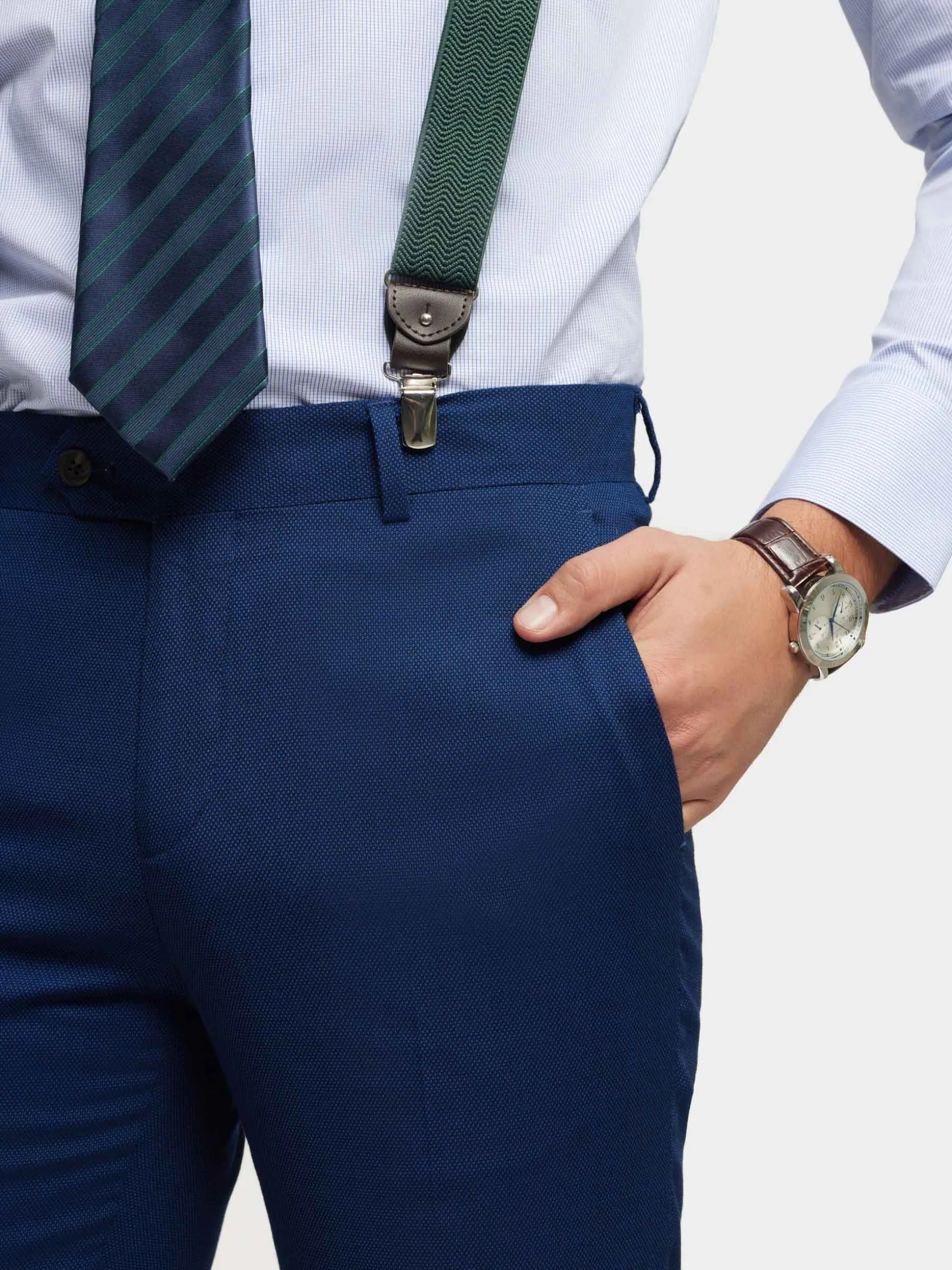PANTALONI UOMO IN TESSUTO EFFETTO OCCHIO DI PERNICE - DESIGN CONFORTEVOLE COLLEZIONE ALVARO MORENO ONLINE