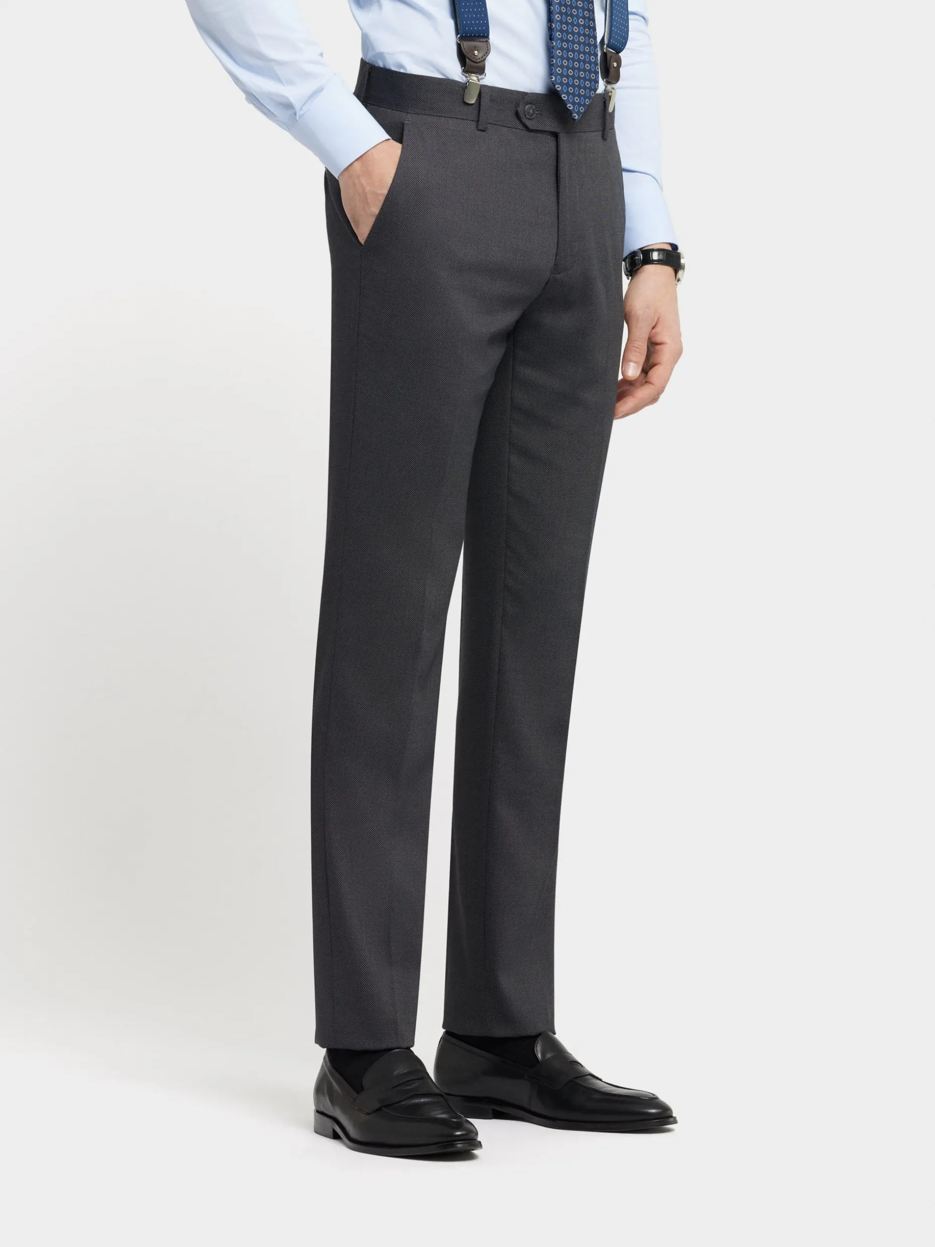 Promozione Lampo Alvaro Moreno: Pantaloni Uomo in Tessuto Birdseye - Edizione Limitata con Sconto Esclusivo