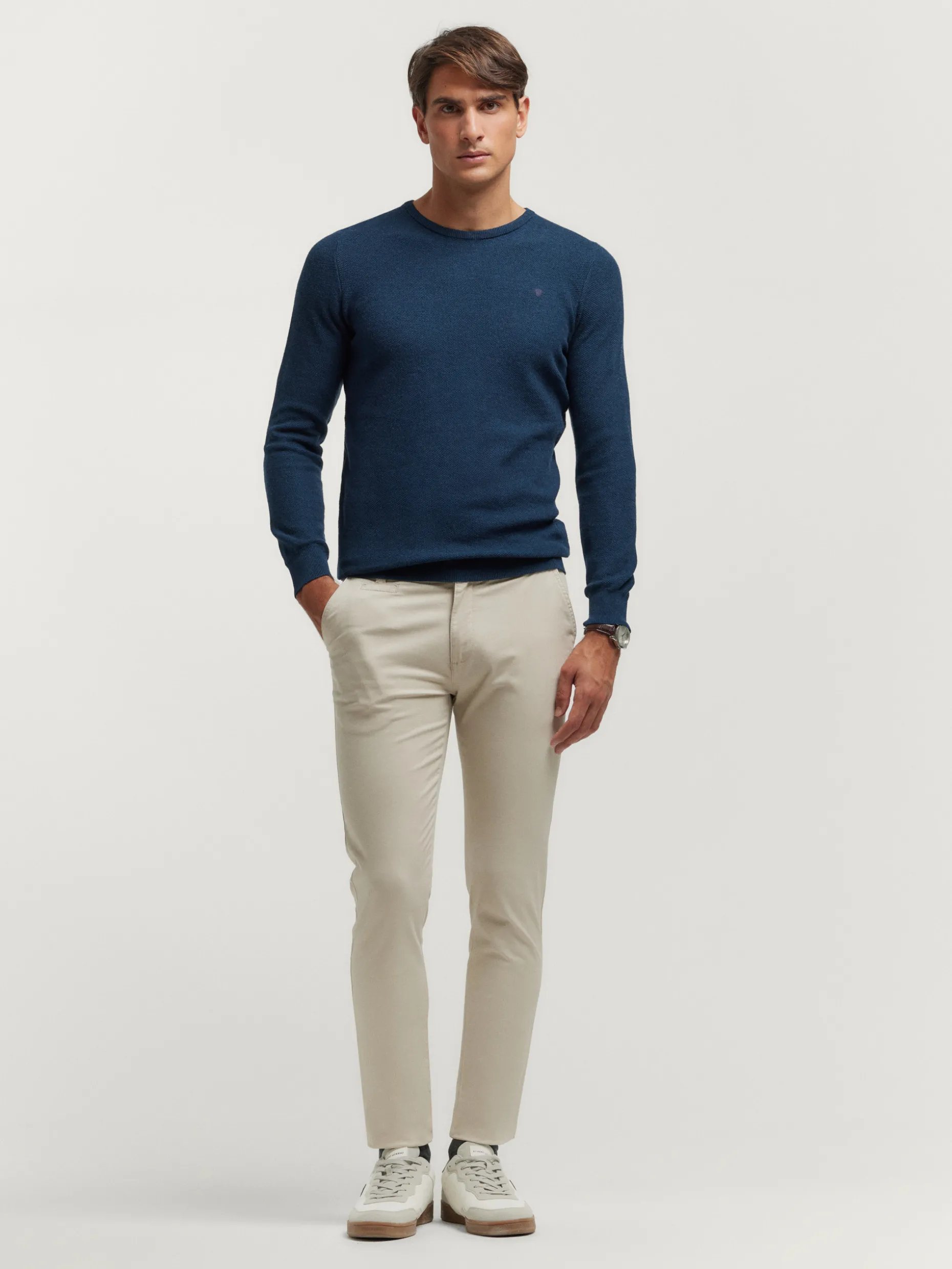 Pantaloni Casual Uomo in Tweed Elasticizzato con Taschi Praticali - Stile Moderno Alvaro Moreno