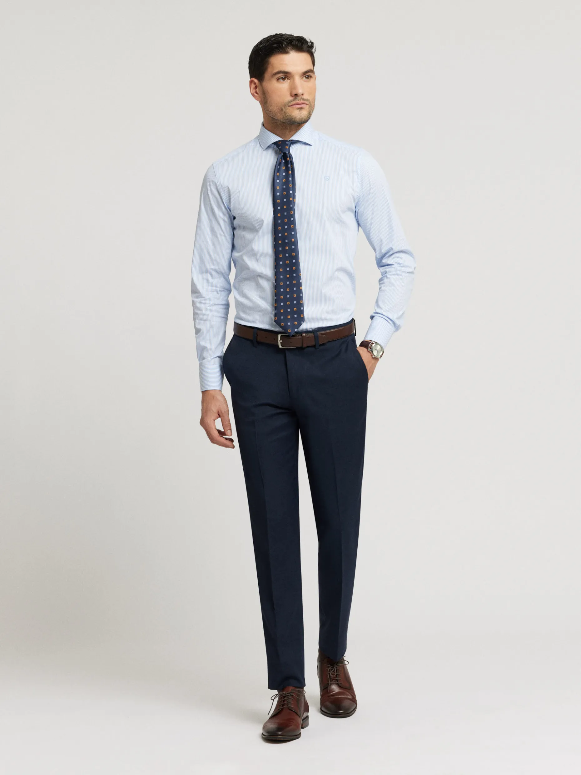 Pantaloni Eleganti Uomo - Trama Fili a Filo, Confortevoli e Tessuto Premium | Collezione Alvaro Moreno