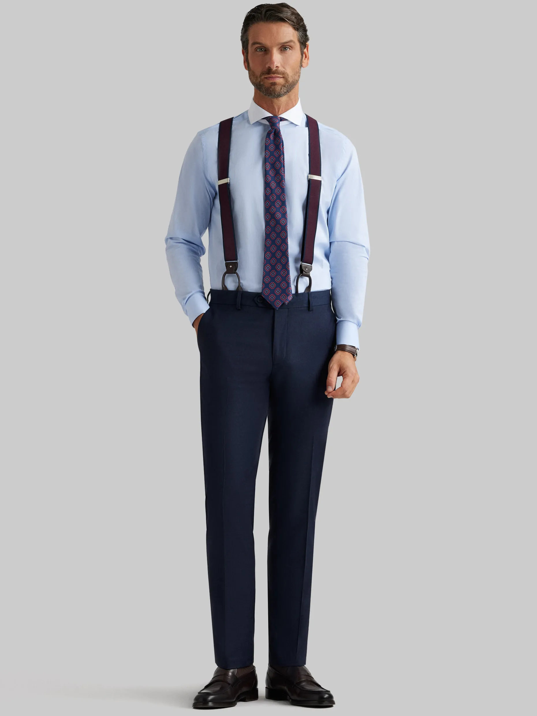 Pantaloni Eleganti Uomo Alvaro Moreno - Trama Fil-a-Fil con Design Slim Fit, Comfort Ottimale e Prezzo Imbattibile per Look Casual Chic