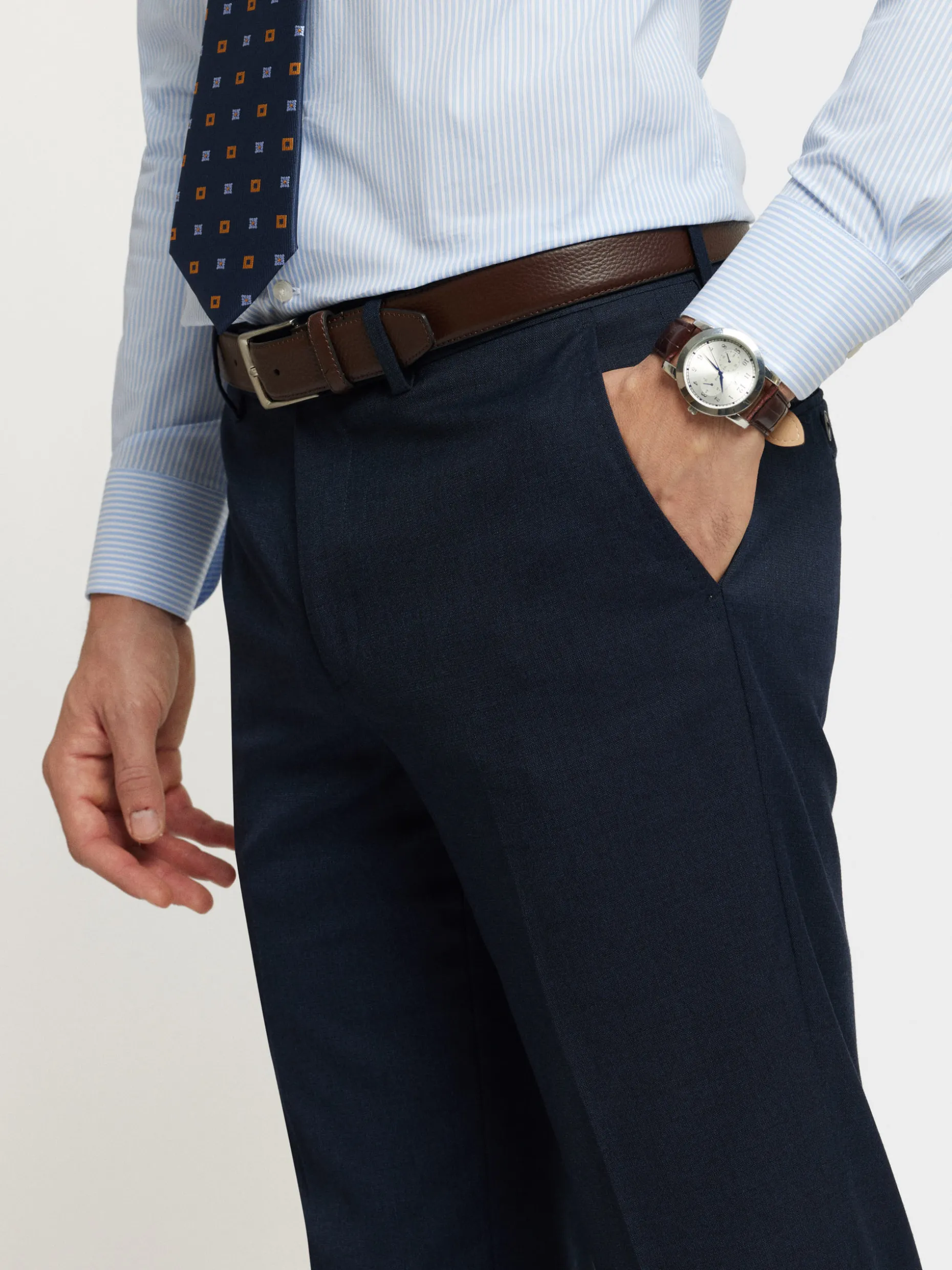 Pantaloni Eleganti Uomo - Trama Fili a Filo, Confortevoli e Tessuto Premium | Collezione Alvaro Moreno