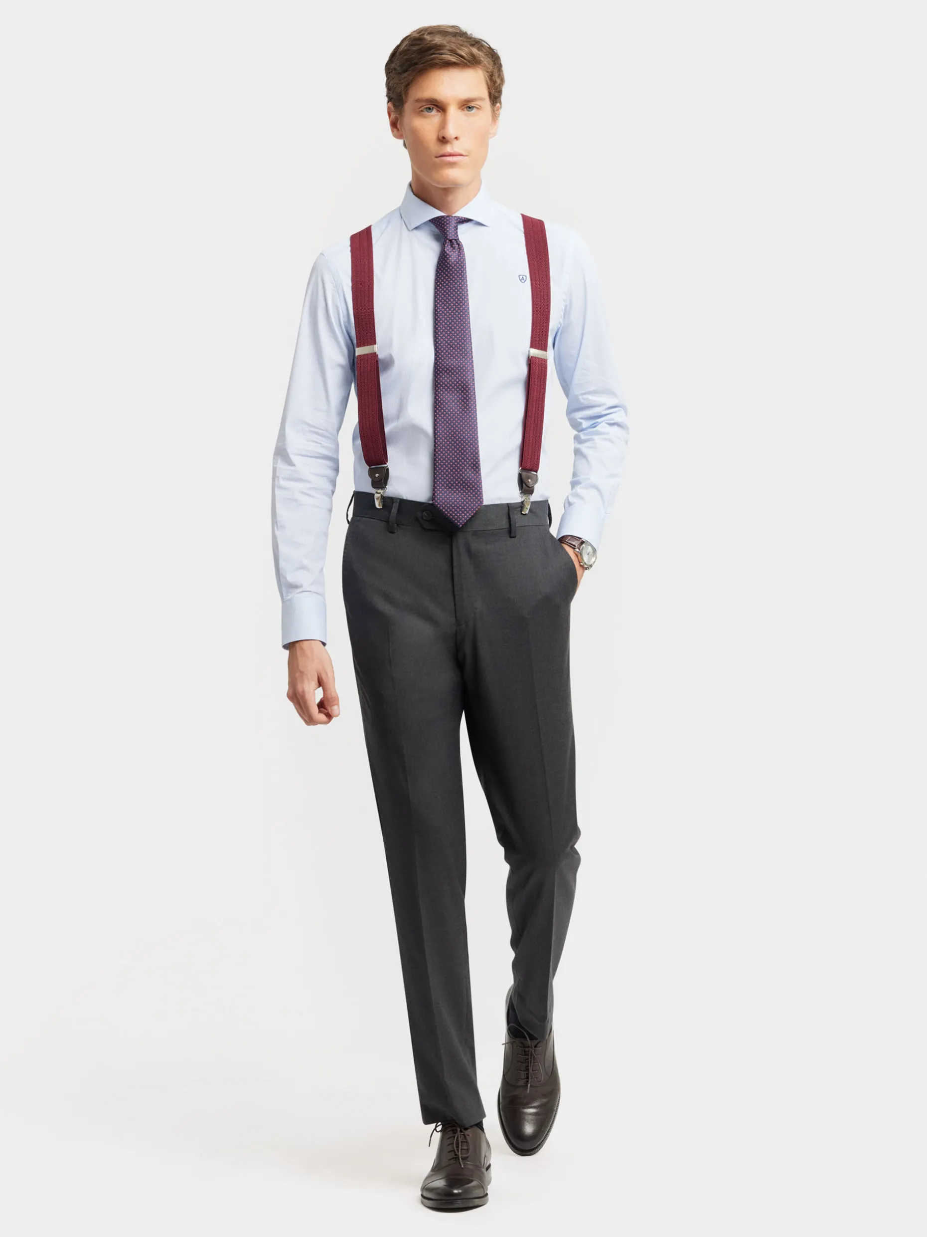 Pantaloni Eleganti in Trama Filato ad Effetto Sfumato - Design Incrociato con Taglio Slim Fit | Collezione Esclusiva di Alvaro Moreno