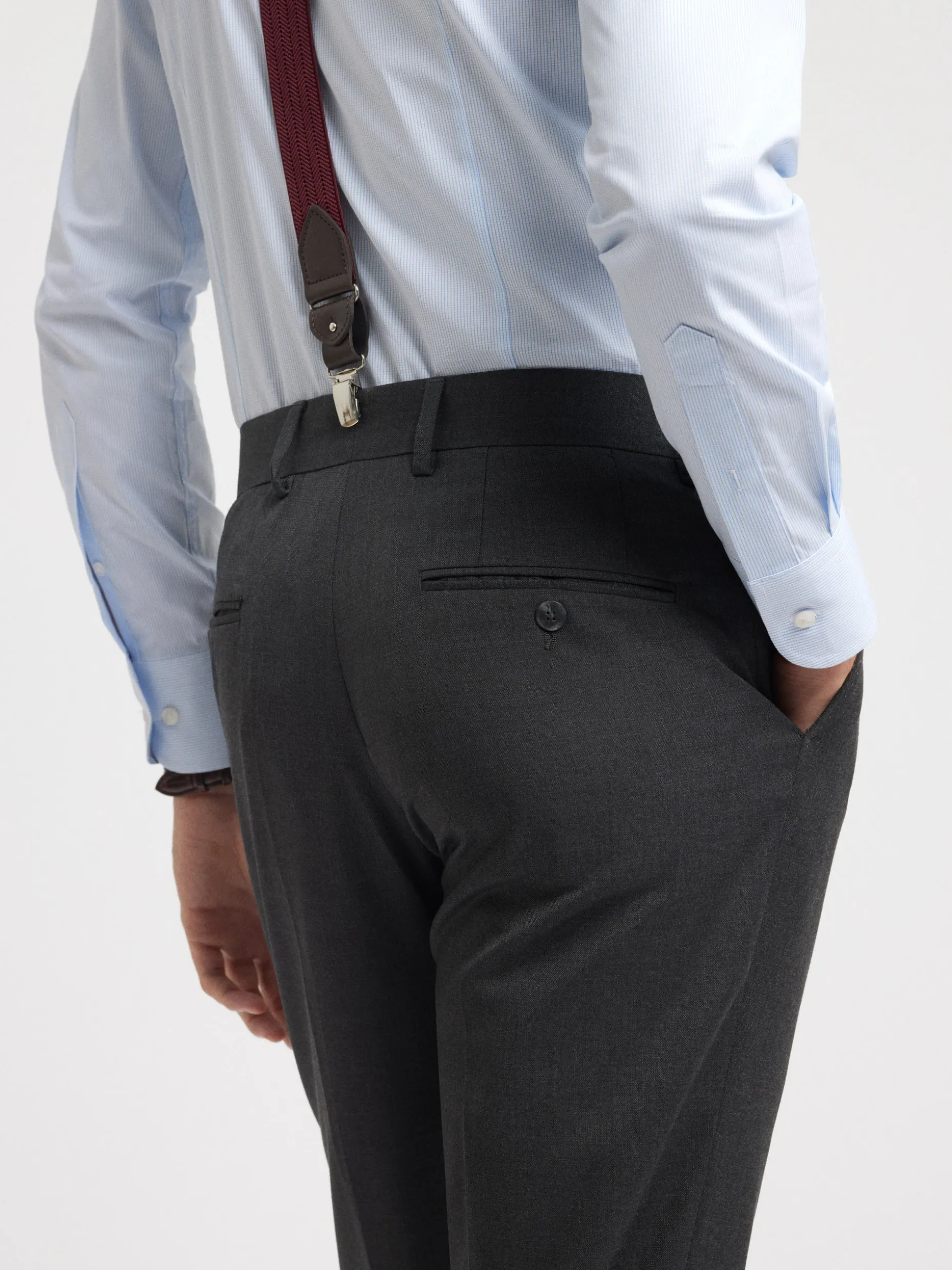 Pantaloni Eleganti in Trama Filato ad Effetto Sfumato - Design Incrociato con Taglio Slim Fit | Collezione Esclusiva di Alvaro Moreno