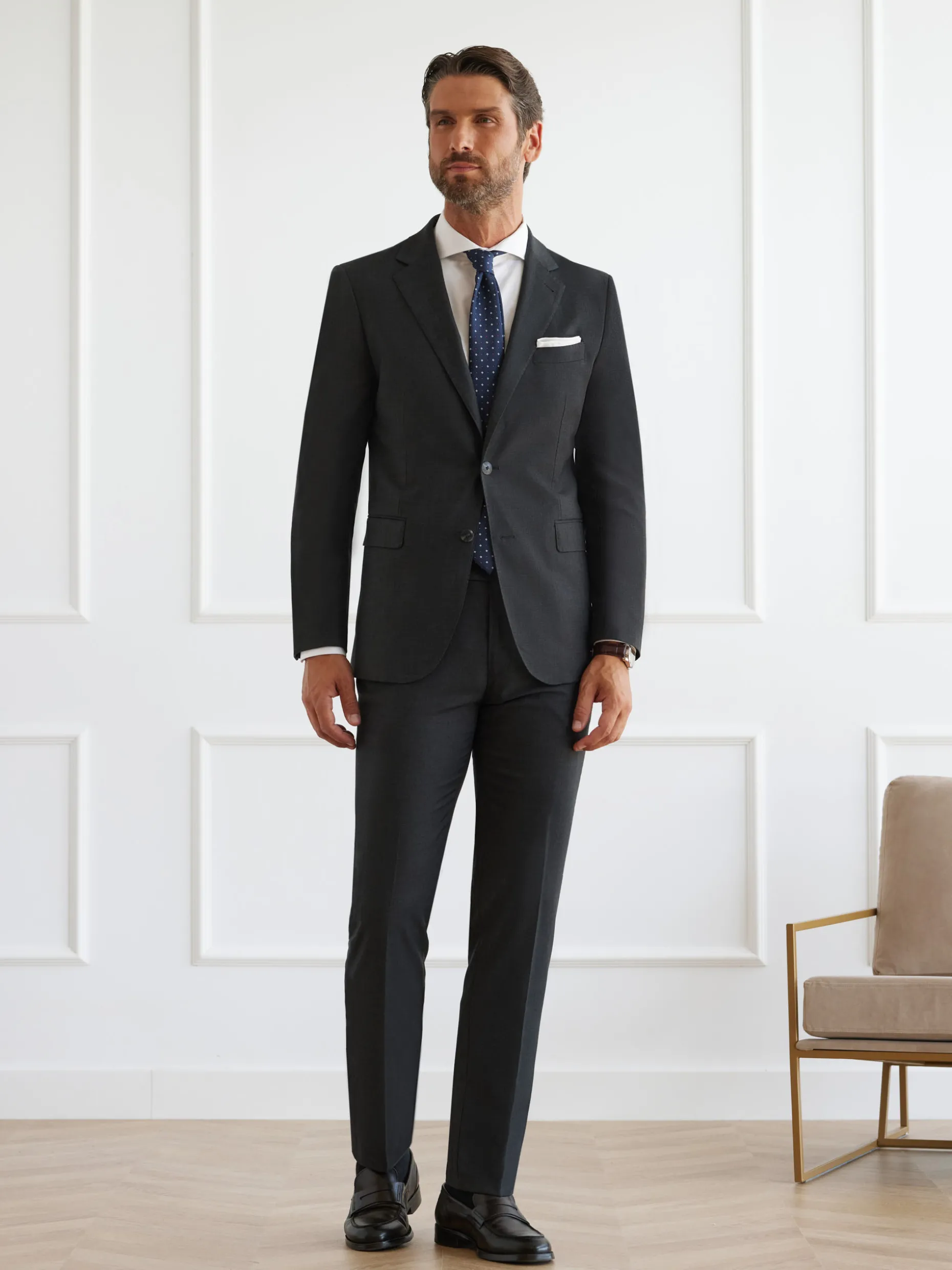 Pantalone Elegante in Tessuto Fil-a-Fil Confortevole, Modello Classico Alvaro Moreno - Prezzo Conveniente Per Uomo