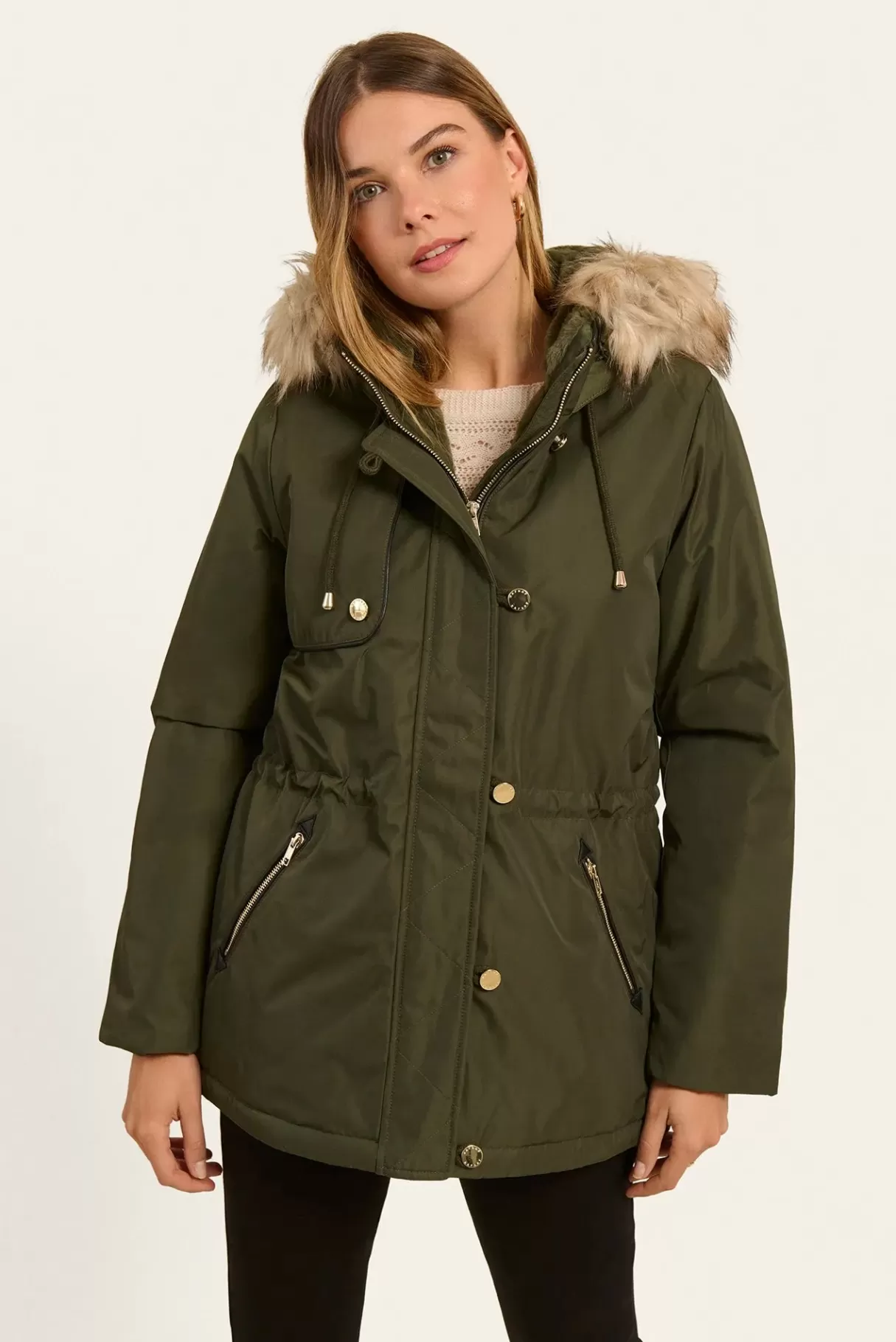 Cappotti NAF NAF con Trench Classico e Parka Bupark in Cachi - Eleganza Pratica per Ogni Stagione
