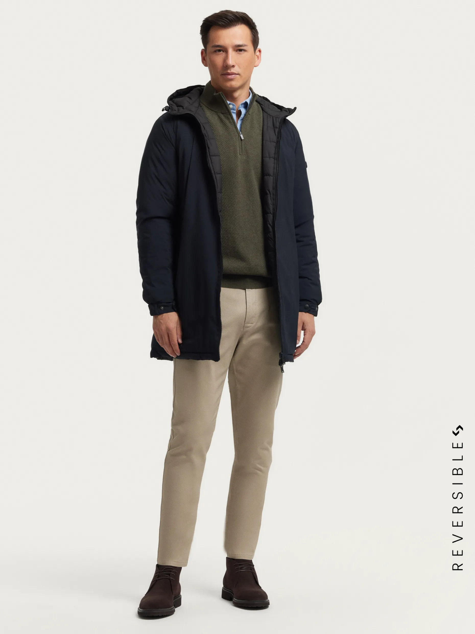 Giacca Parka Ratched Doppia Faccia - Colore Terra Bruciata | Design Versatile di Alvaro Moreno Nuova Collezione