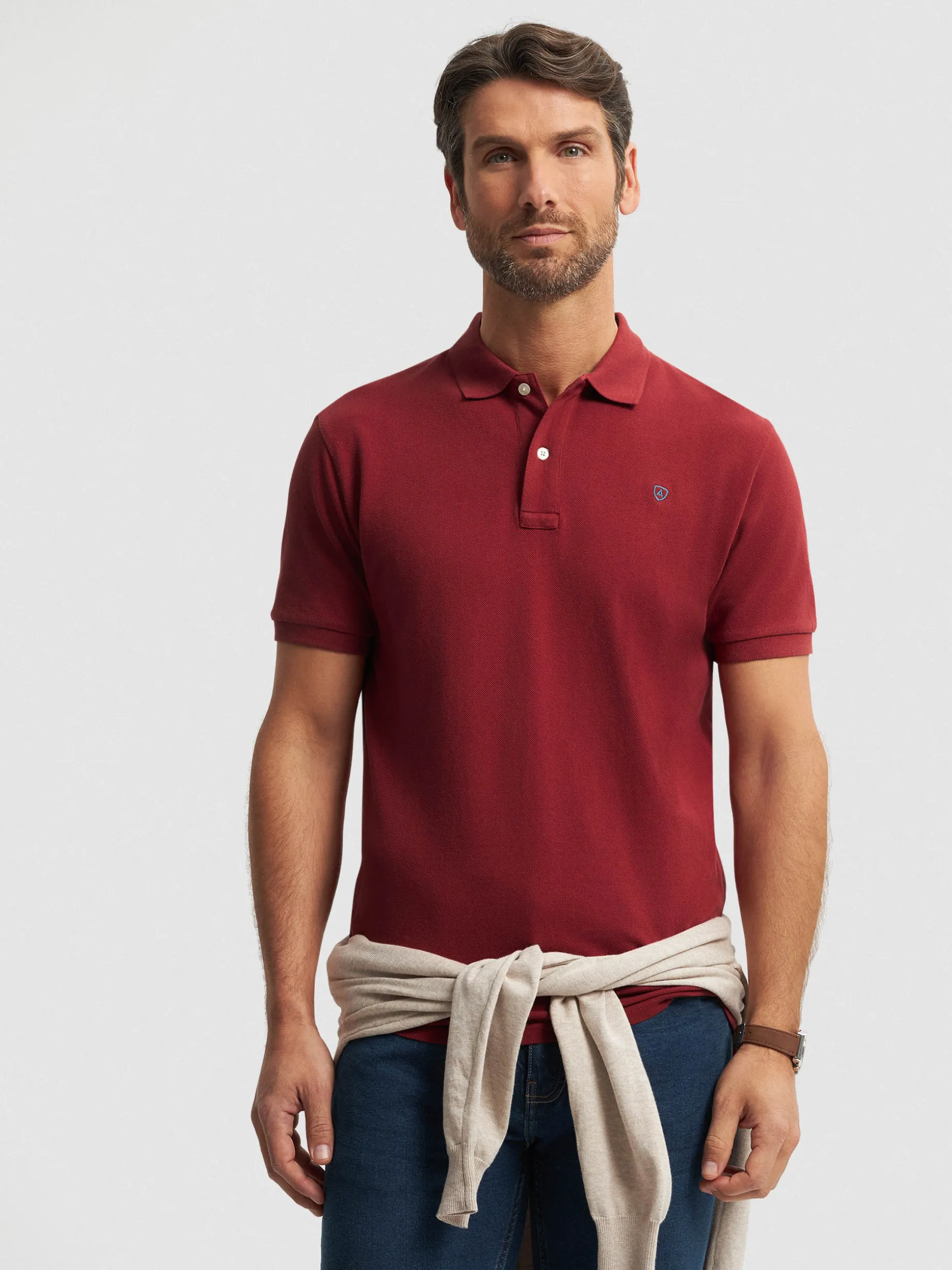 Maglietta Polo Classica Alvaro Moreno - Modello Essential Uomo - Tessuto Traspirante - Confezione Elegante