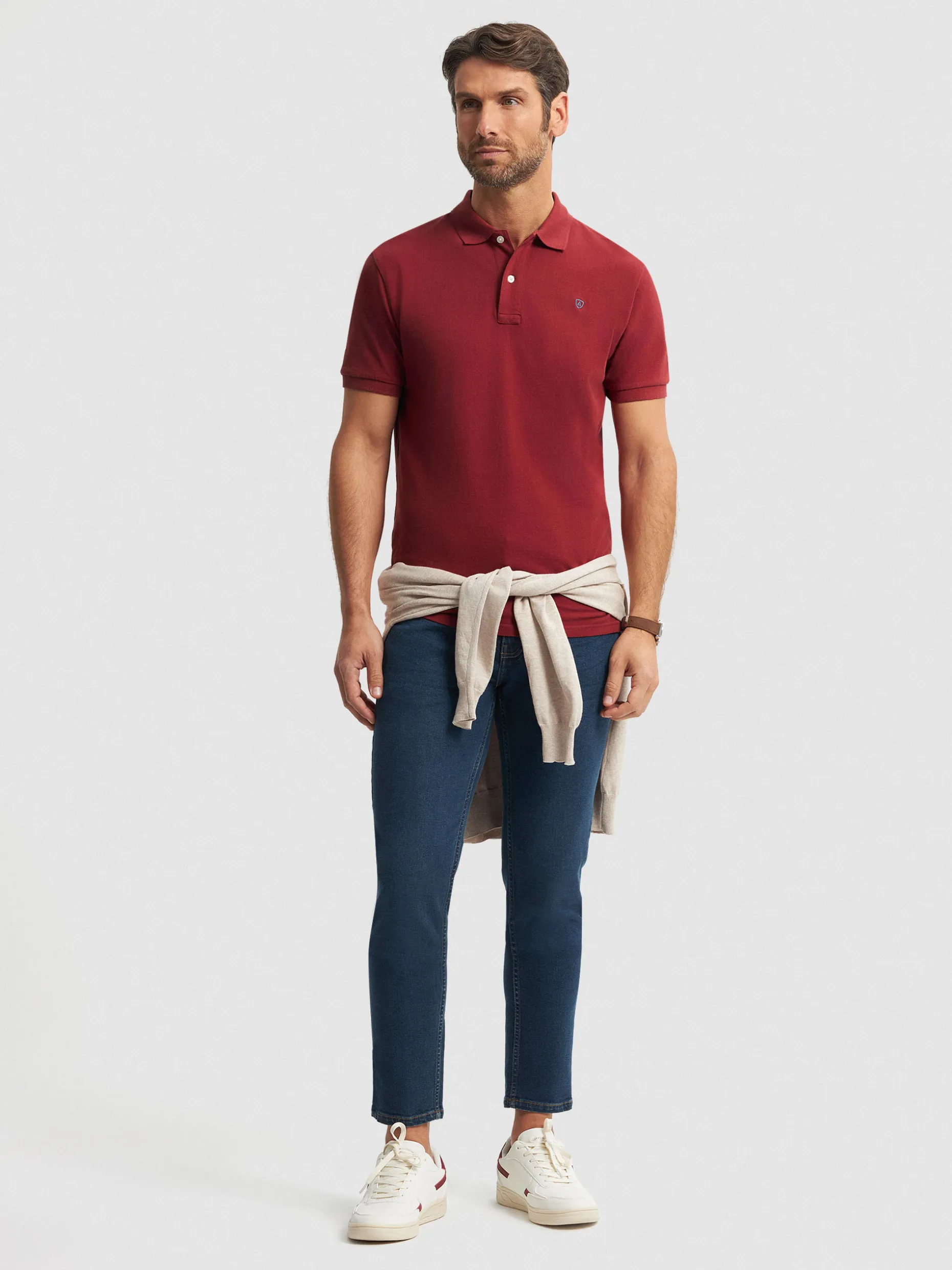 Maglietta Polo Classica Alvaro Moreno - Modello Essential Uomo - Tessuto Traspirante - Confezione Elegante