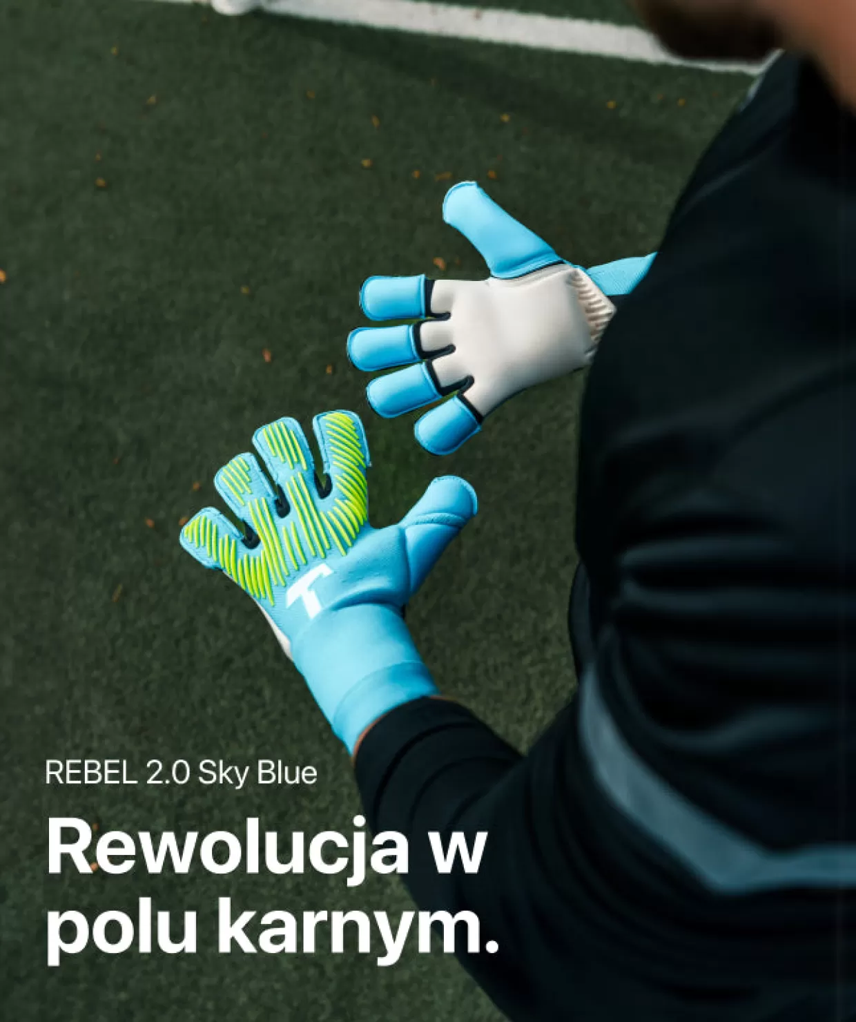 Guanti Junior T1TAN Rebel 2.0 Celeste con Rinforzi Pro - Design Ergonomico per Allenamenti Ad Alto Rendimento (Serie FP)
