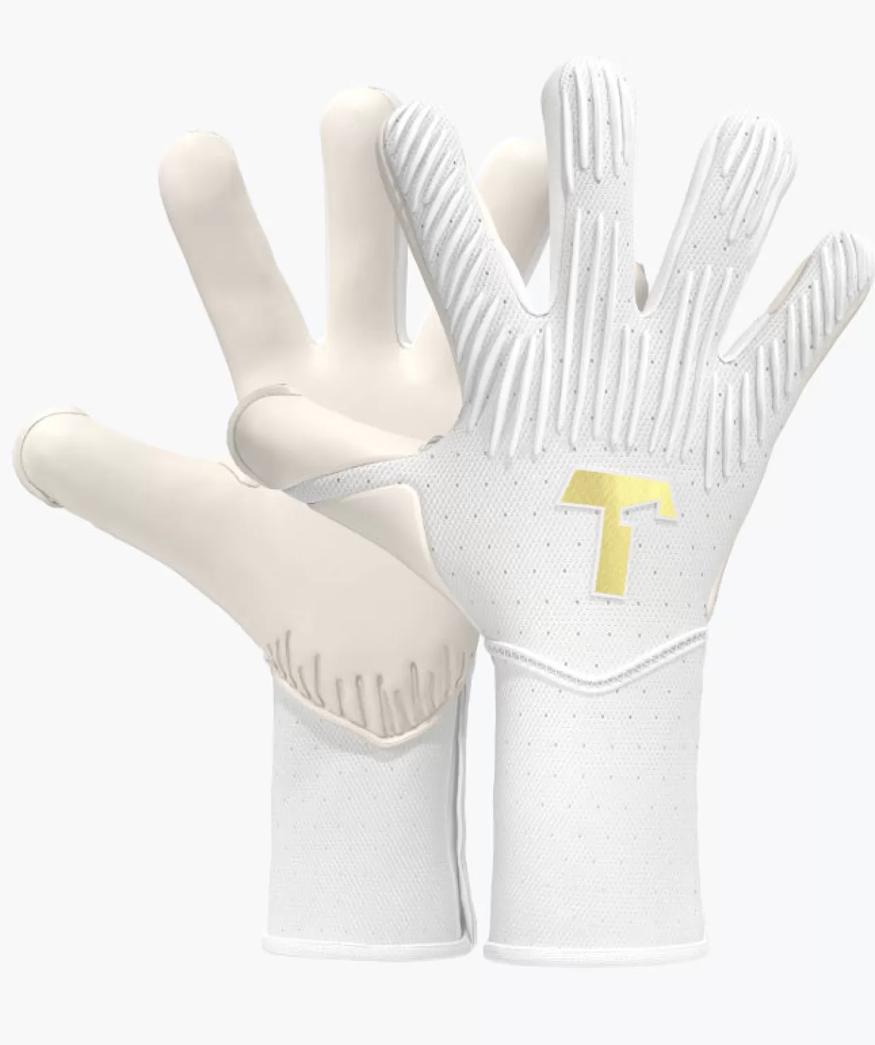 Guanti Da Portiere Junior con Protezioni Anatomiche T1TAN Rebel 2.0 - Bianco Assoluto e Design Sportivo (Linea Professionale)