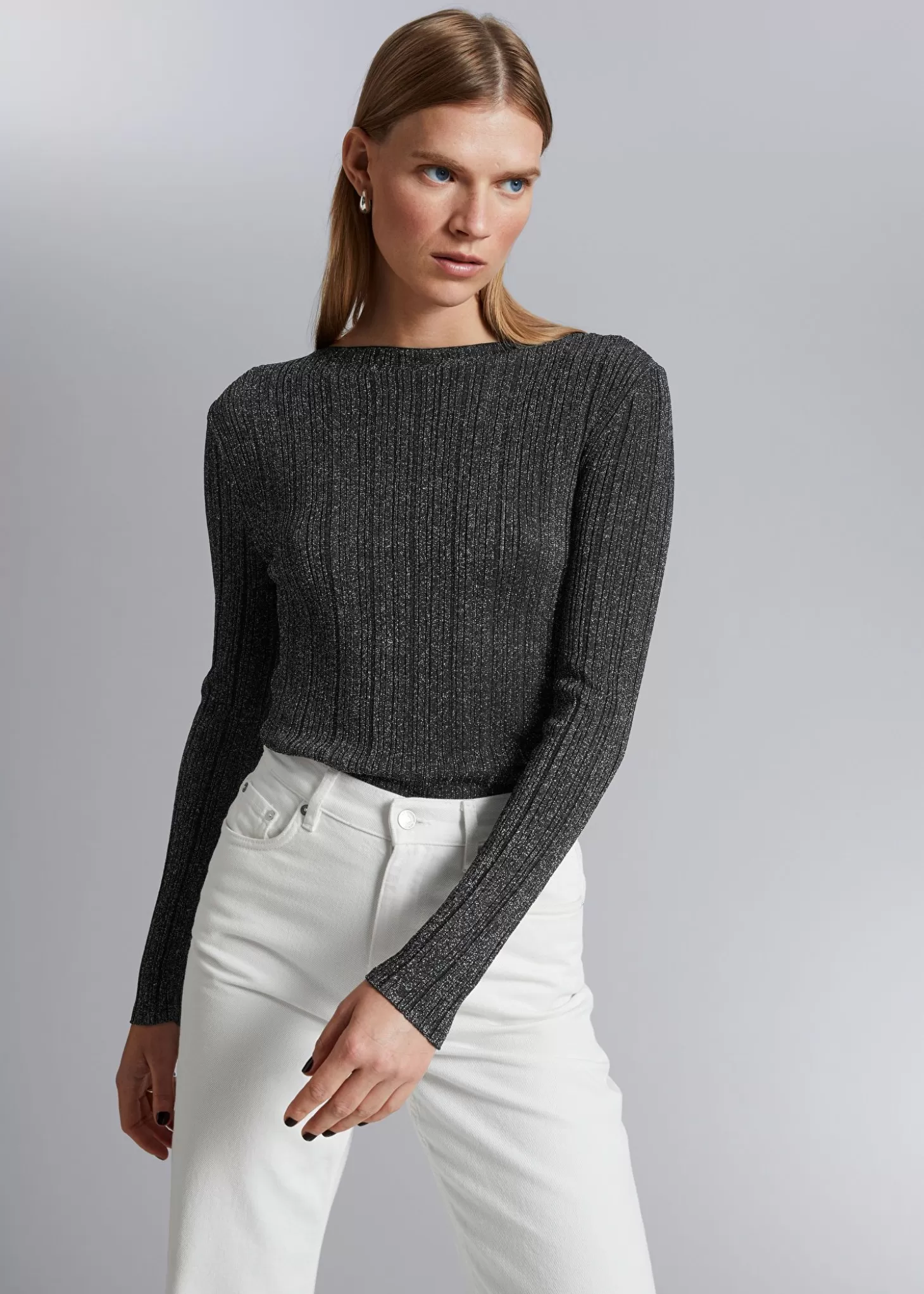 Maglia donna glitterata Ribbet con dettagli scintillanti - Collezione Sale & Other Stories

（：，，，。，