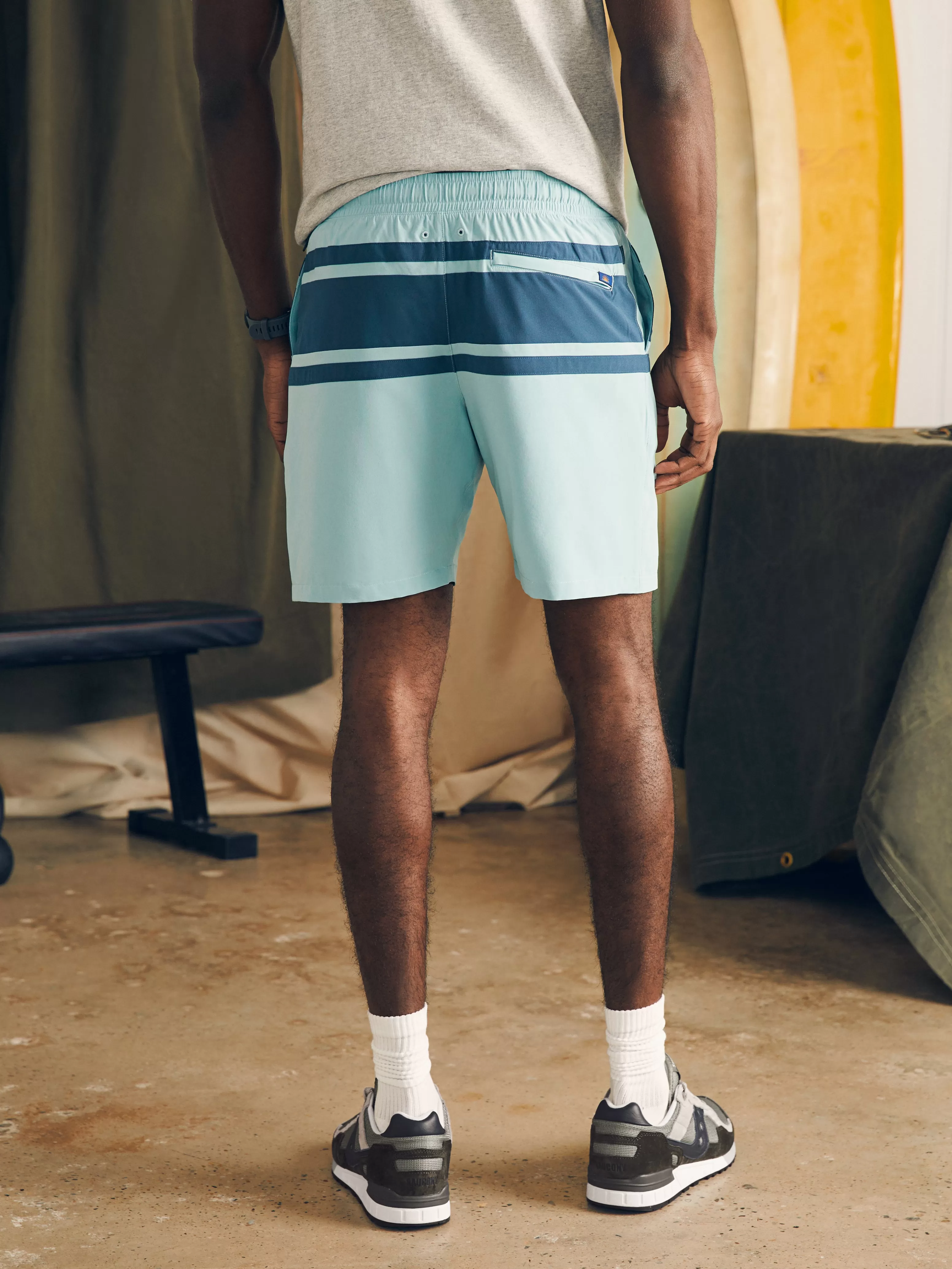 Faherty: Costume da Bagno Sportivo Shorelite con Fodera 18cm - Modello Attivo Impermeabile per Nuoto e Tempo Libero, Design Moderno e Comodo per Uomo