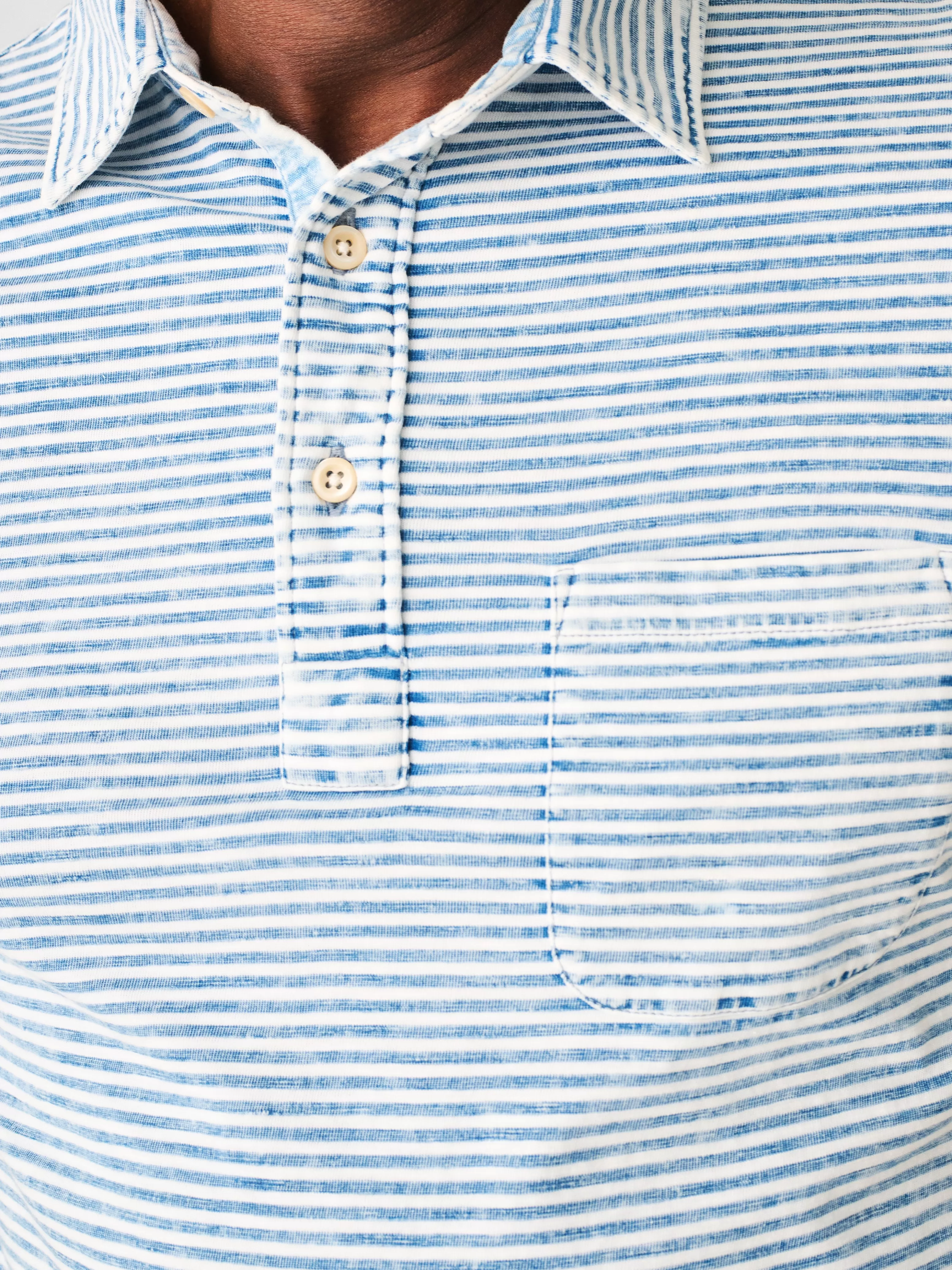 Maglietta Polo Maniche Corte Blu Indaco - Offerte Lampo Faherty