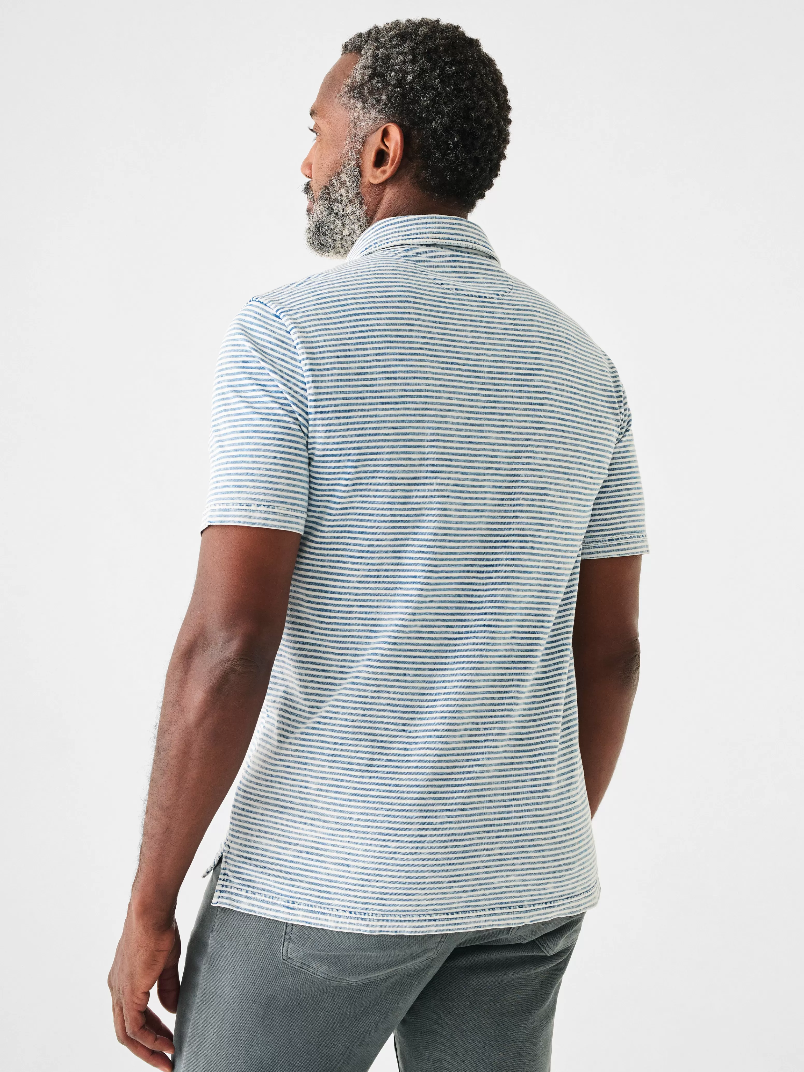 Maglietta Polo Maniche Corte Blu Indaco - Offerte Lampo Faherty