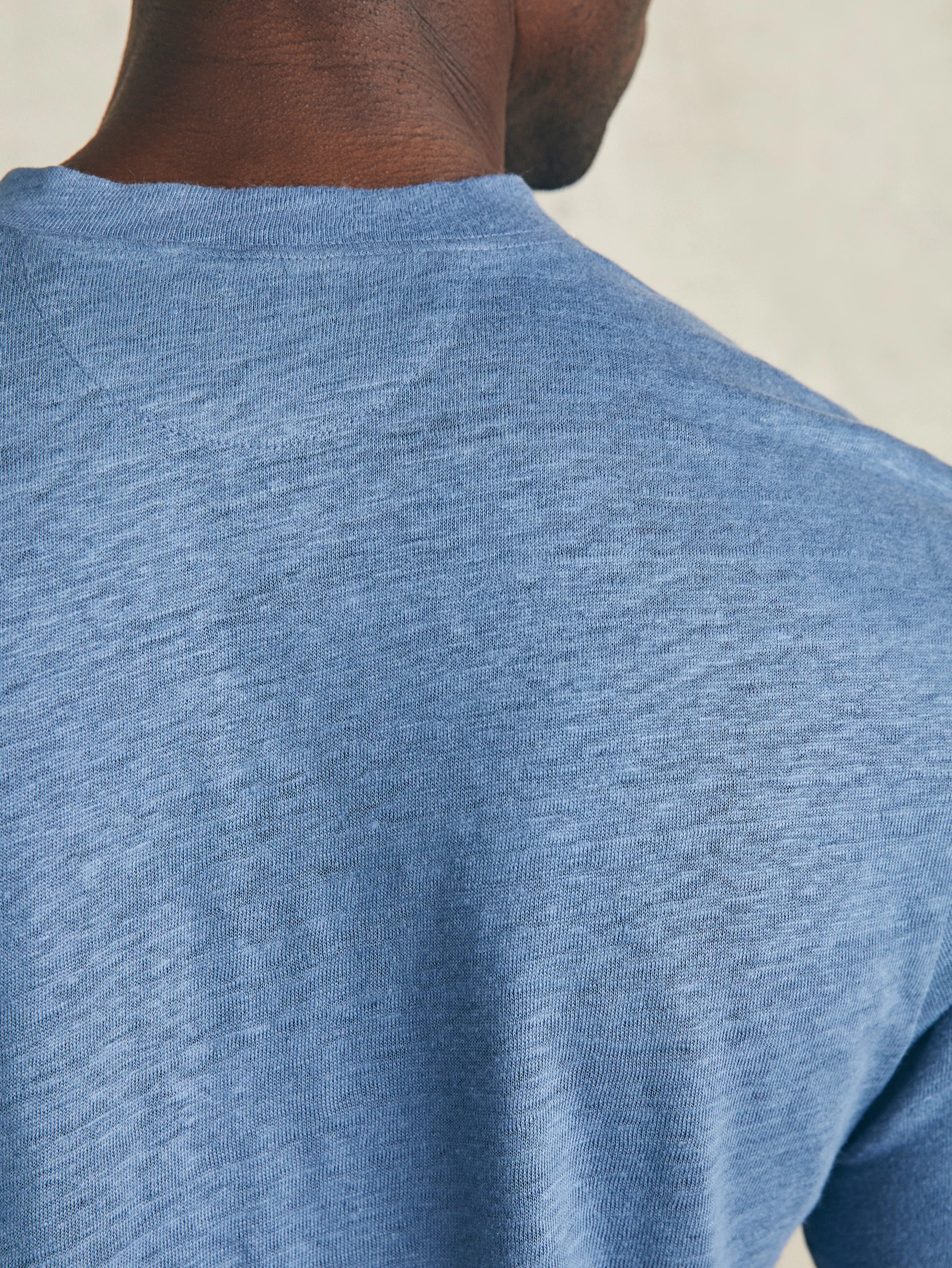 Maglietta Henley in Lino a Maniche Corte | Saldi Estivi Faherty