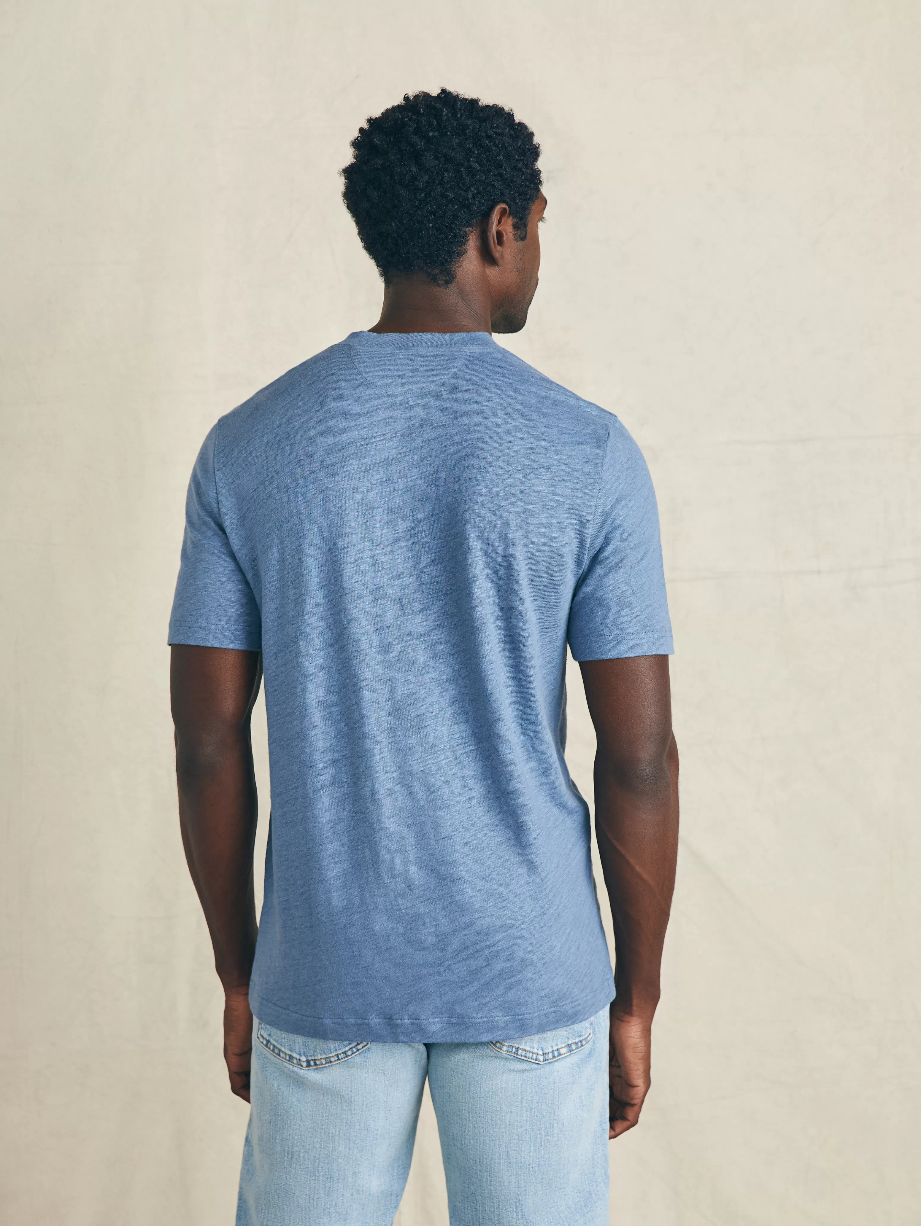 Maglietta Henley in Lino a Maniche Corte | Saldi Estivi Faherty