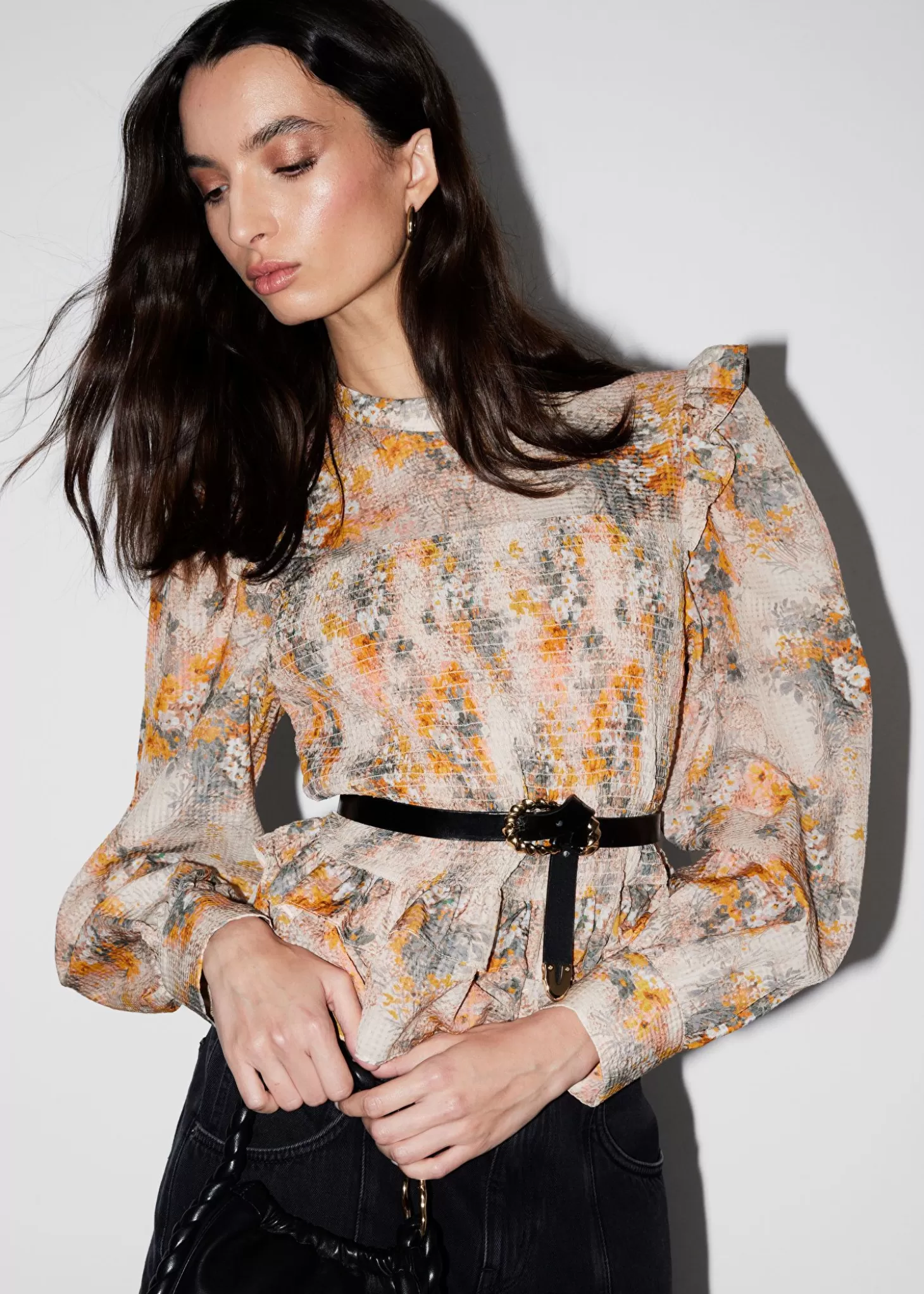 Saldi Other Stories - Blusa con Taschini in Fantasia Multicolore Giallo/Rosa/Beige