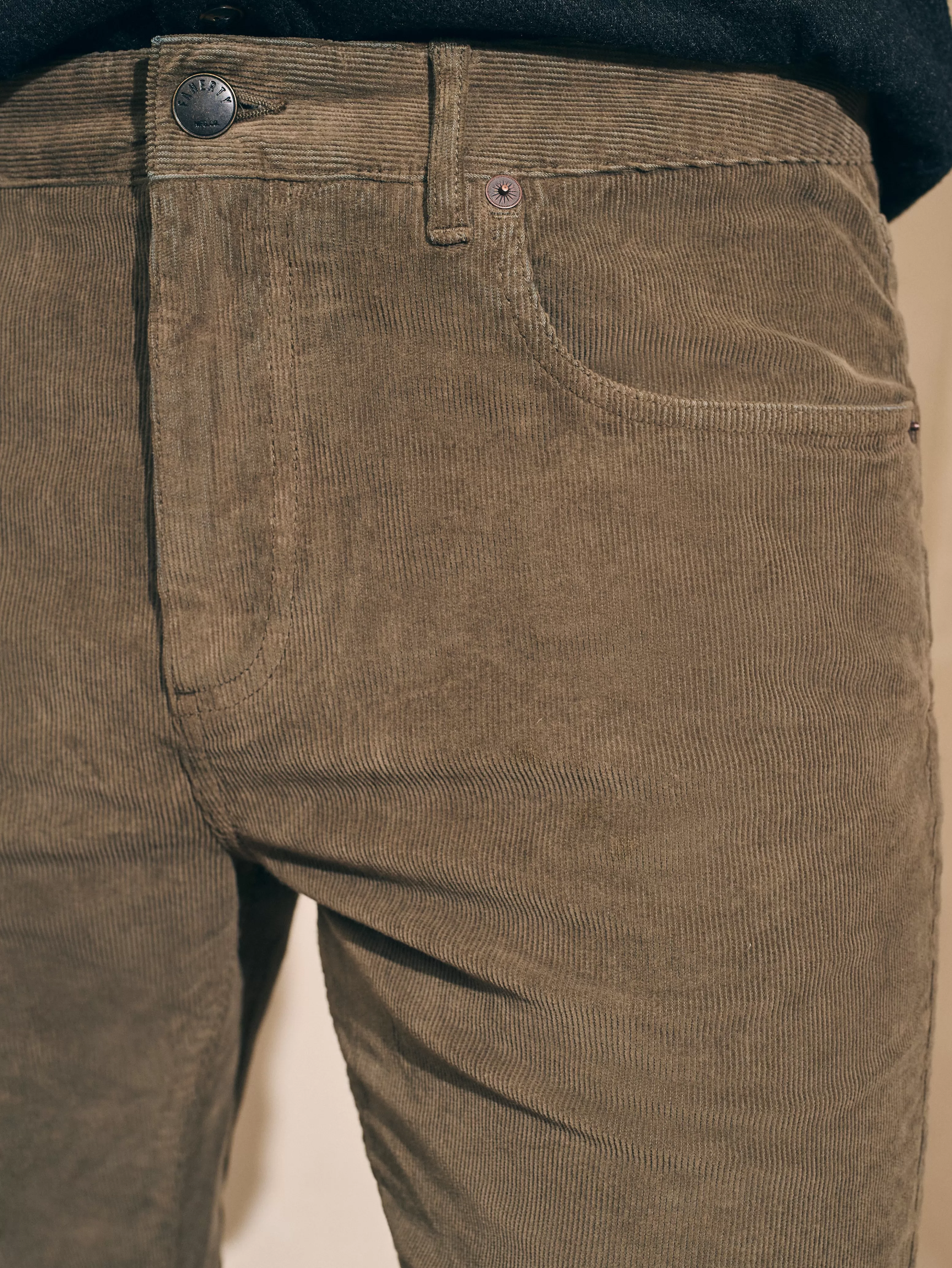 Pantaloni in vello stretch con 5 tasche - Cavallo 81 cm per comfort quotidiano (Faherty)