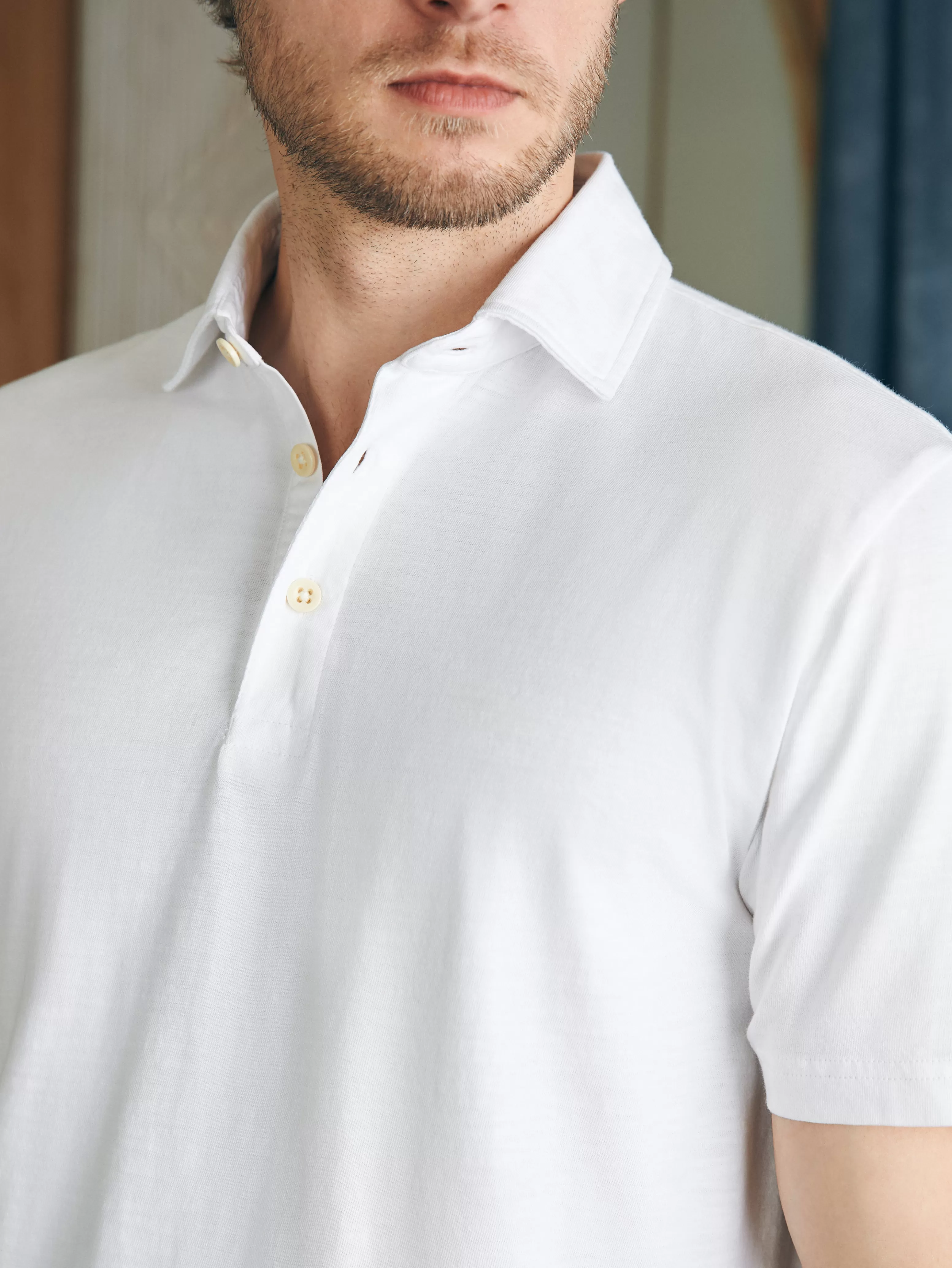 Polo a Maniche Corte con Sfumature Solari – Maglieria Casual con Tinte Naturali | Collezione Faherty